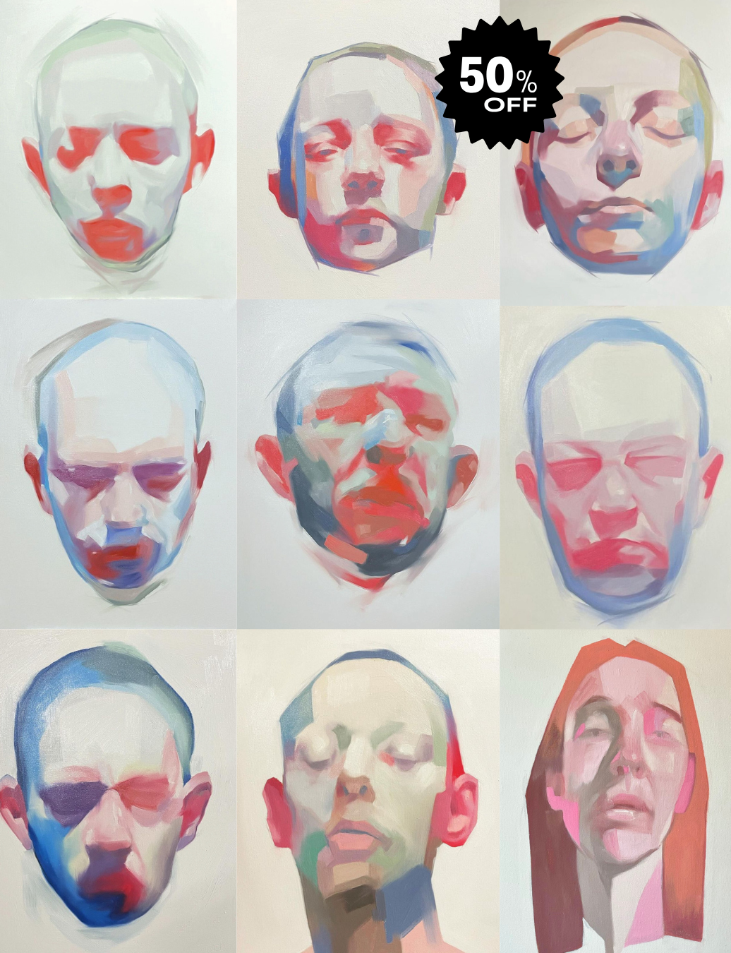Modern Abstract Portraiture in Oils.