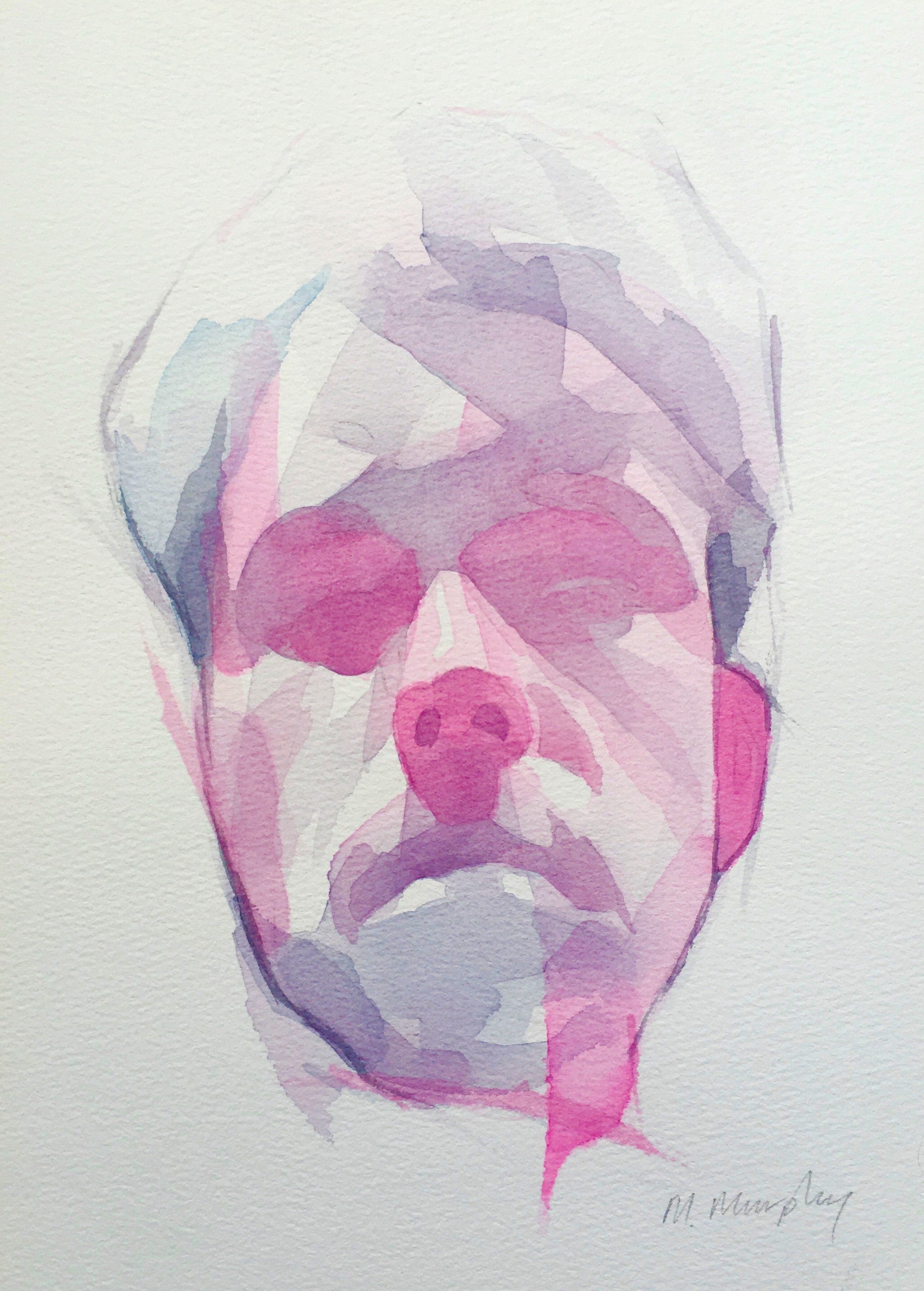 Daniel Original watercolour abstract portrait painting