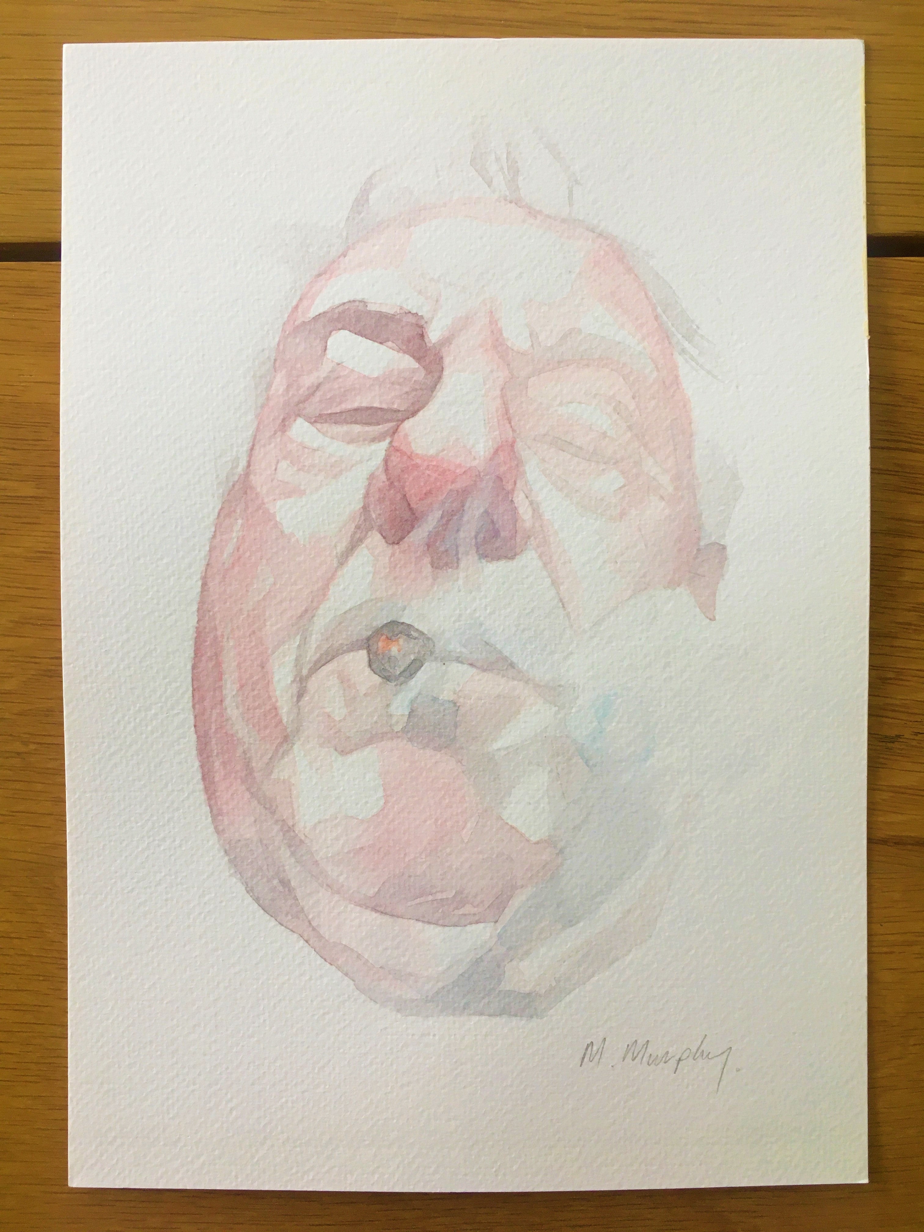 abstract watercolour portrait painting