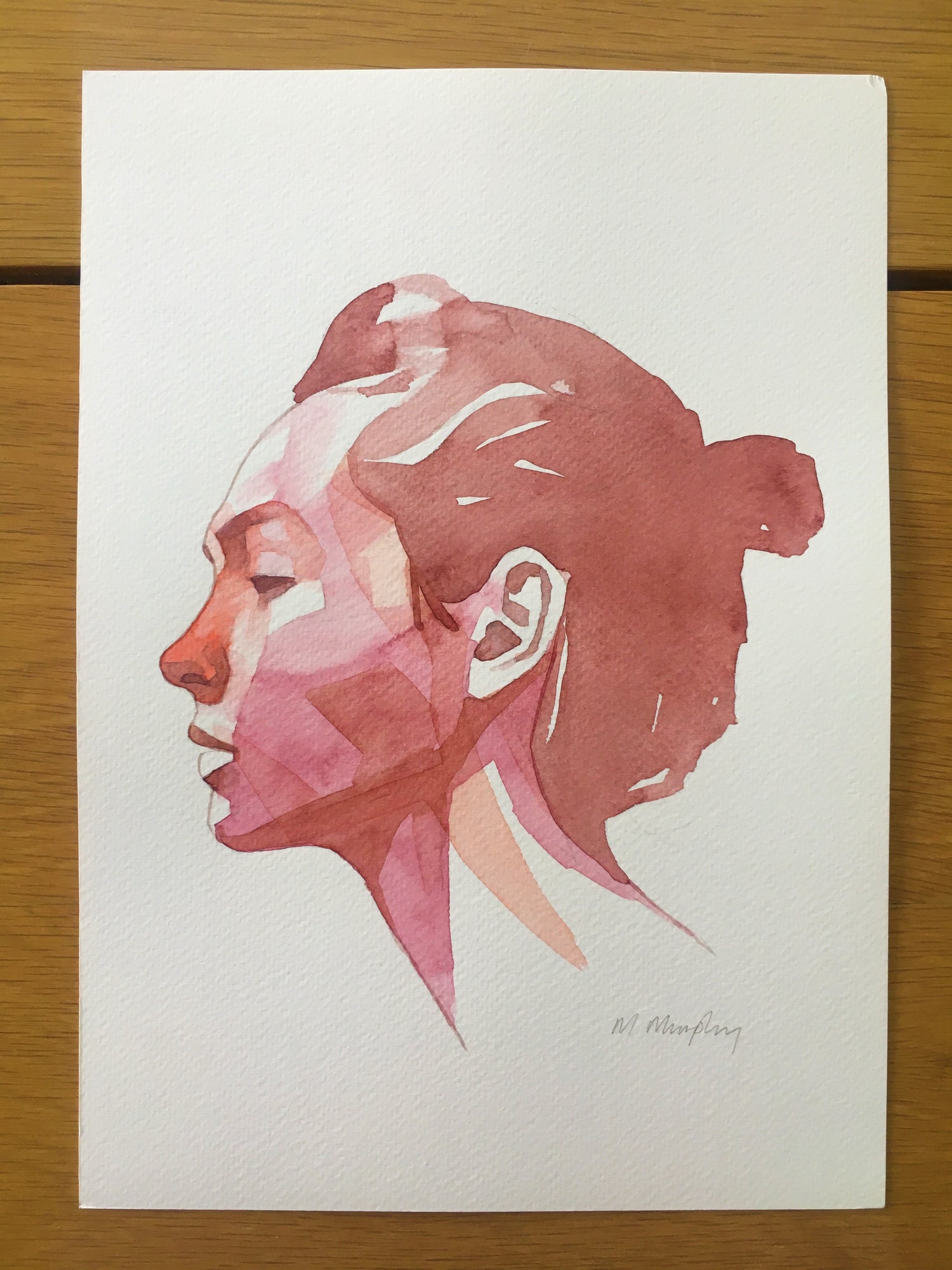 abstract watercolour portrait painting
