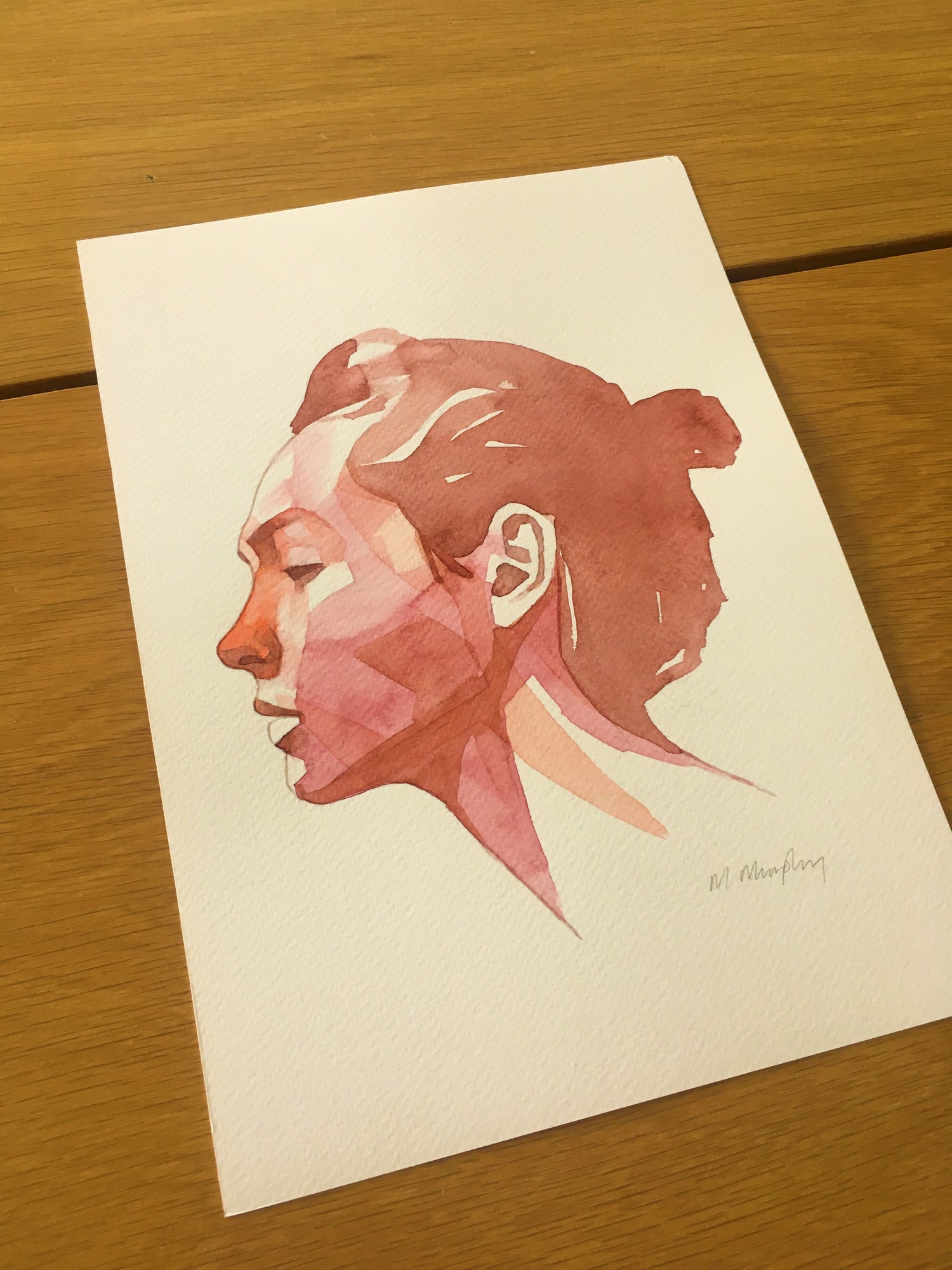abstract watercolour portrait painting