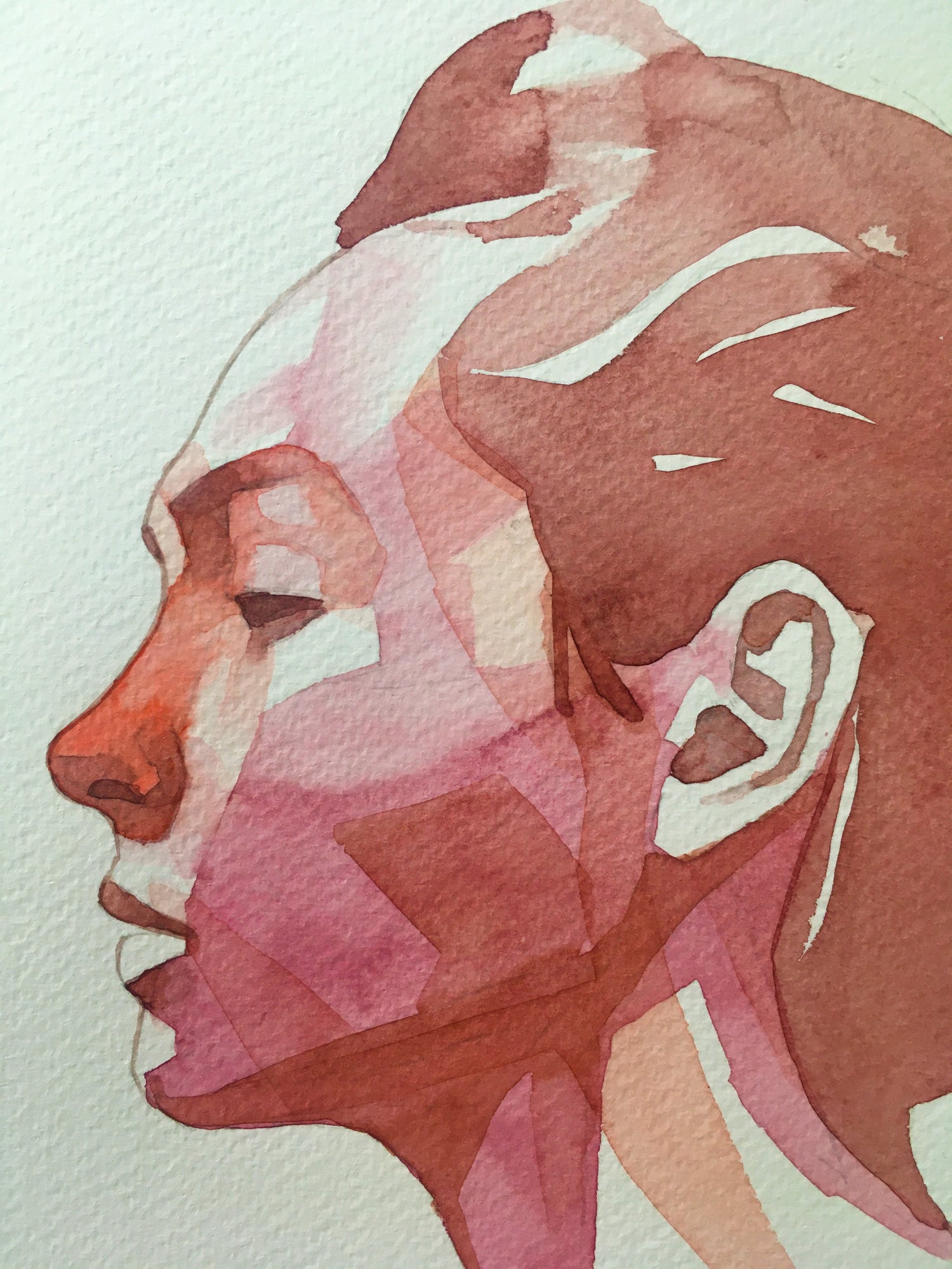 abstract watercolour portrait painting