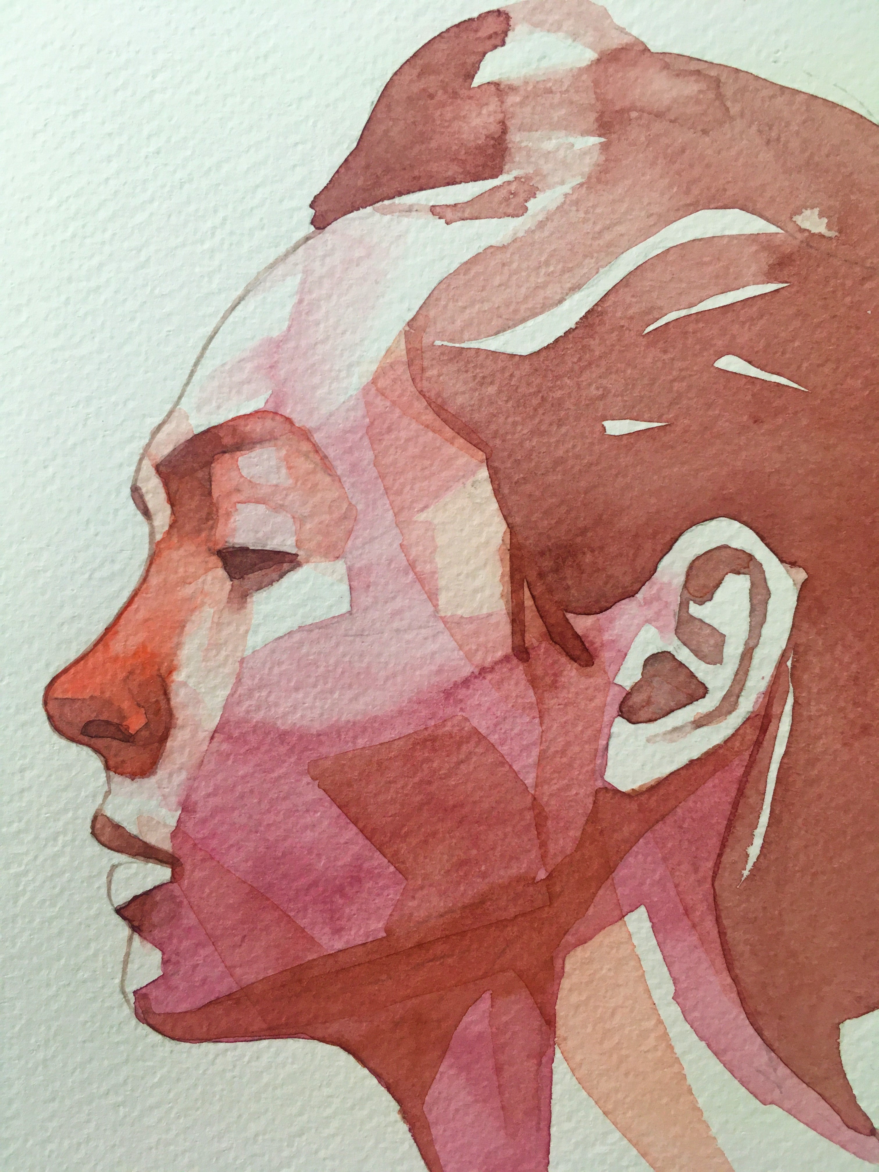 abstract watercolour portrait painting
