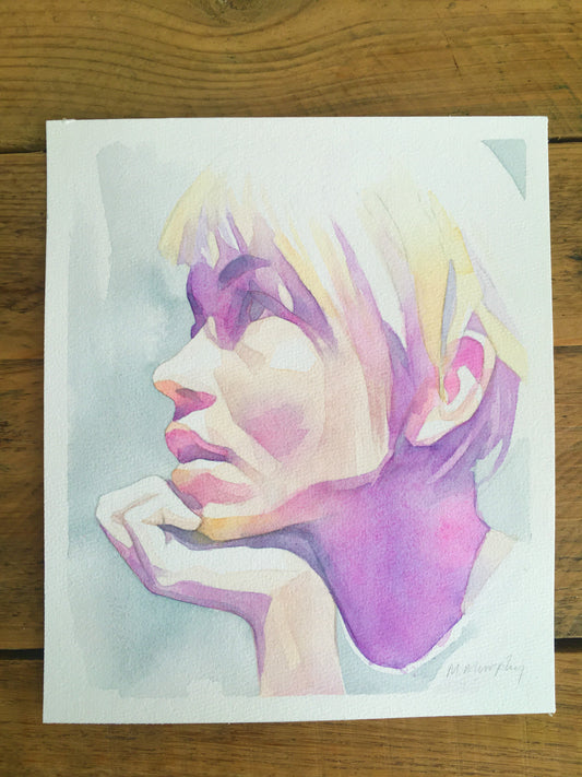 abstract watercolour portrait painting