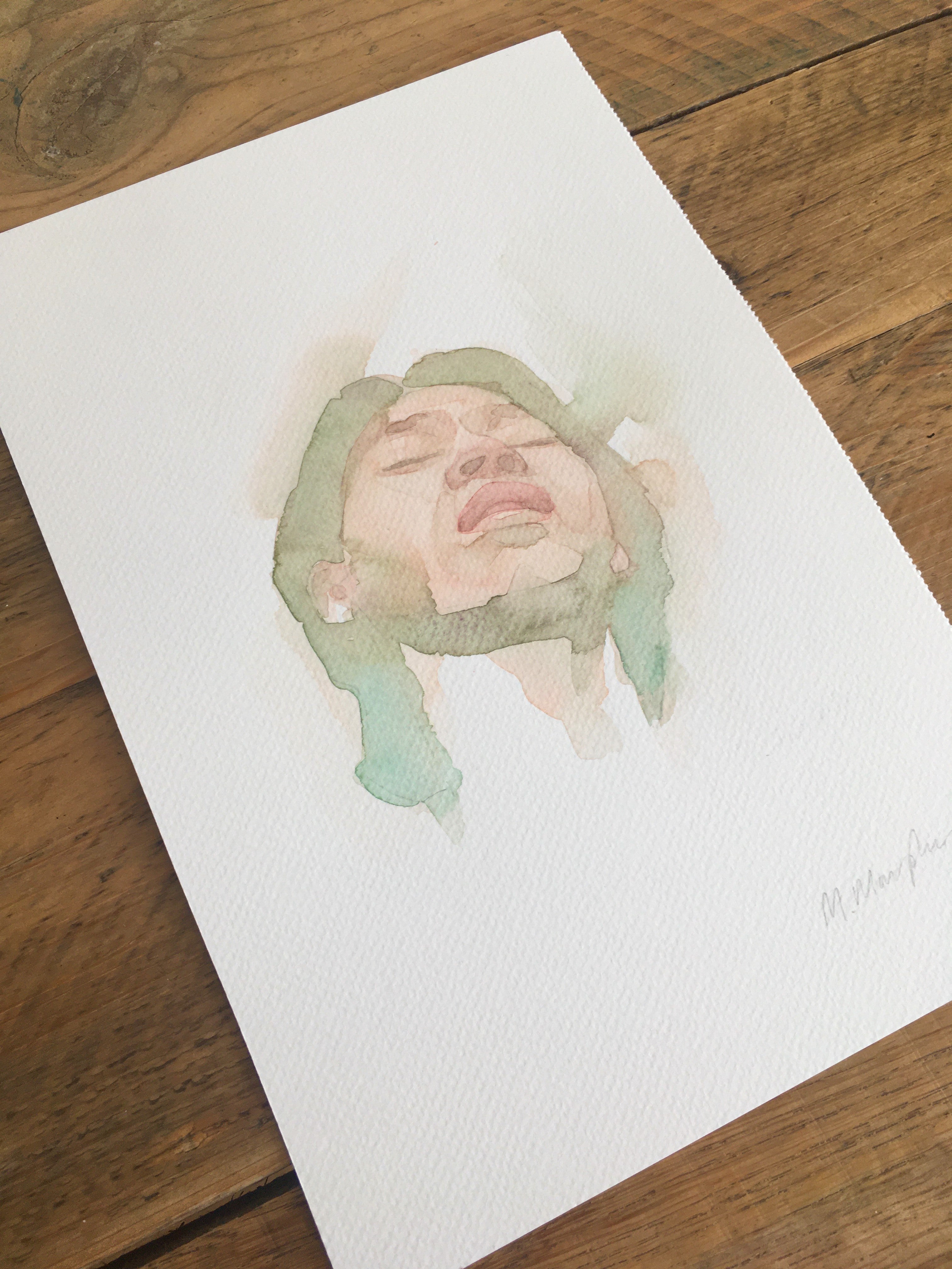abstract watercolour portrait painting