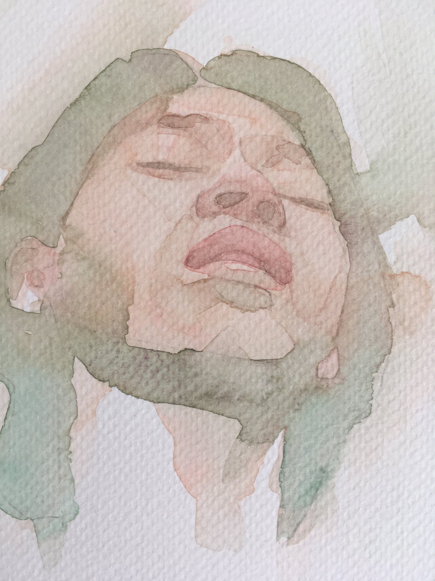 abstract watercolour portrait painting