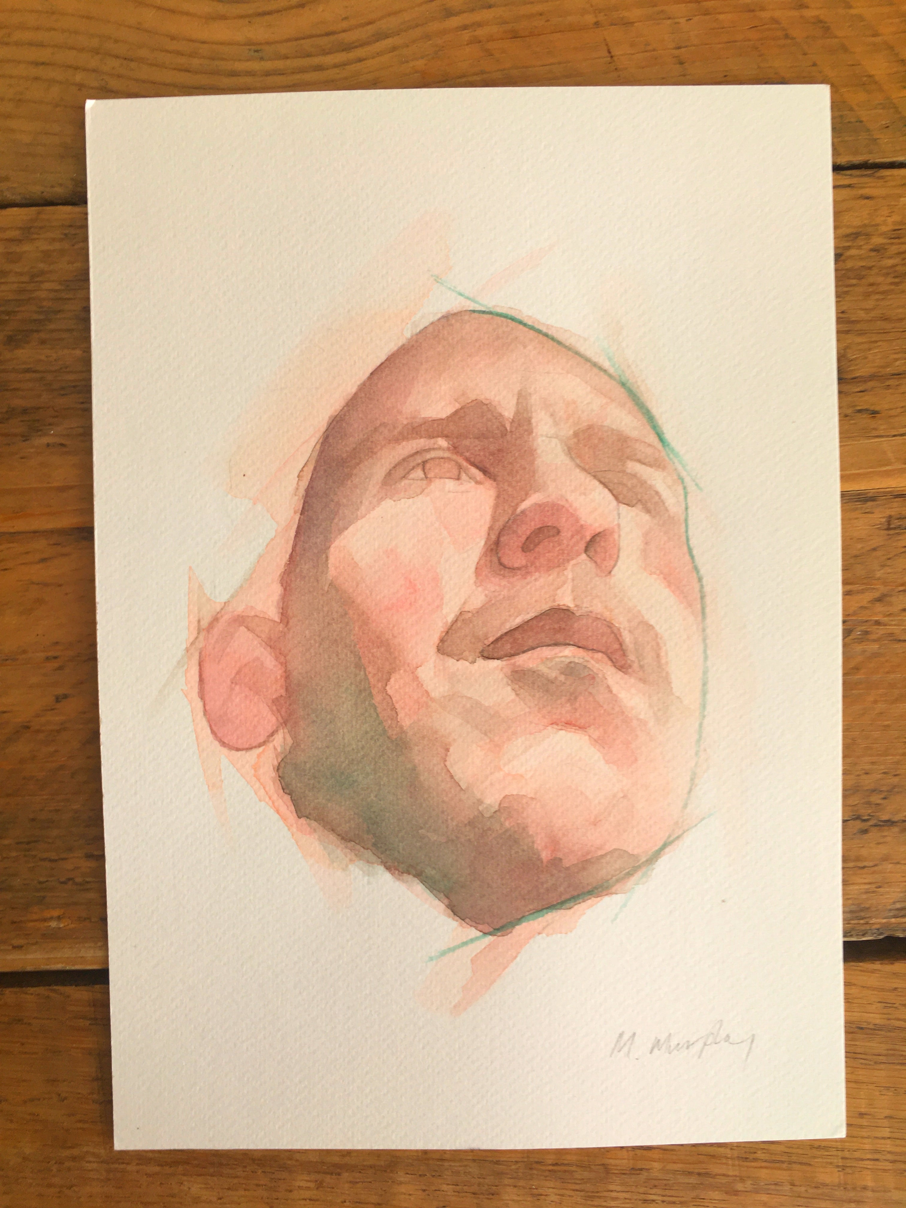 abstract watercolour portrait painting