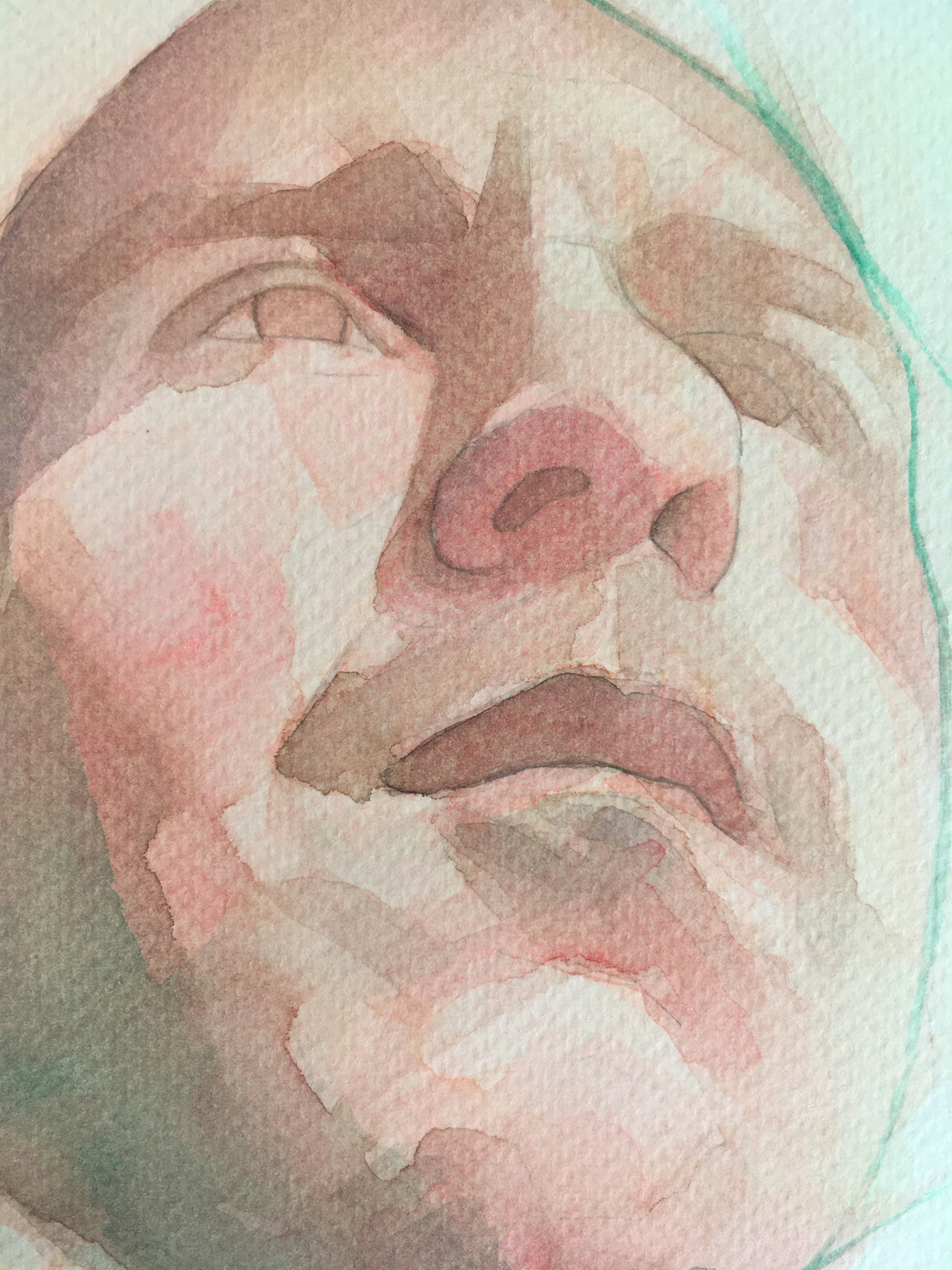 abstract watercolour portrait painting