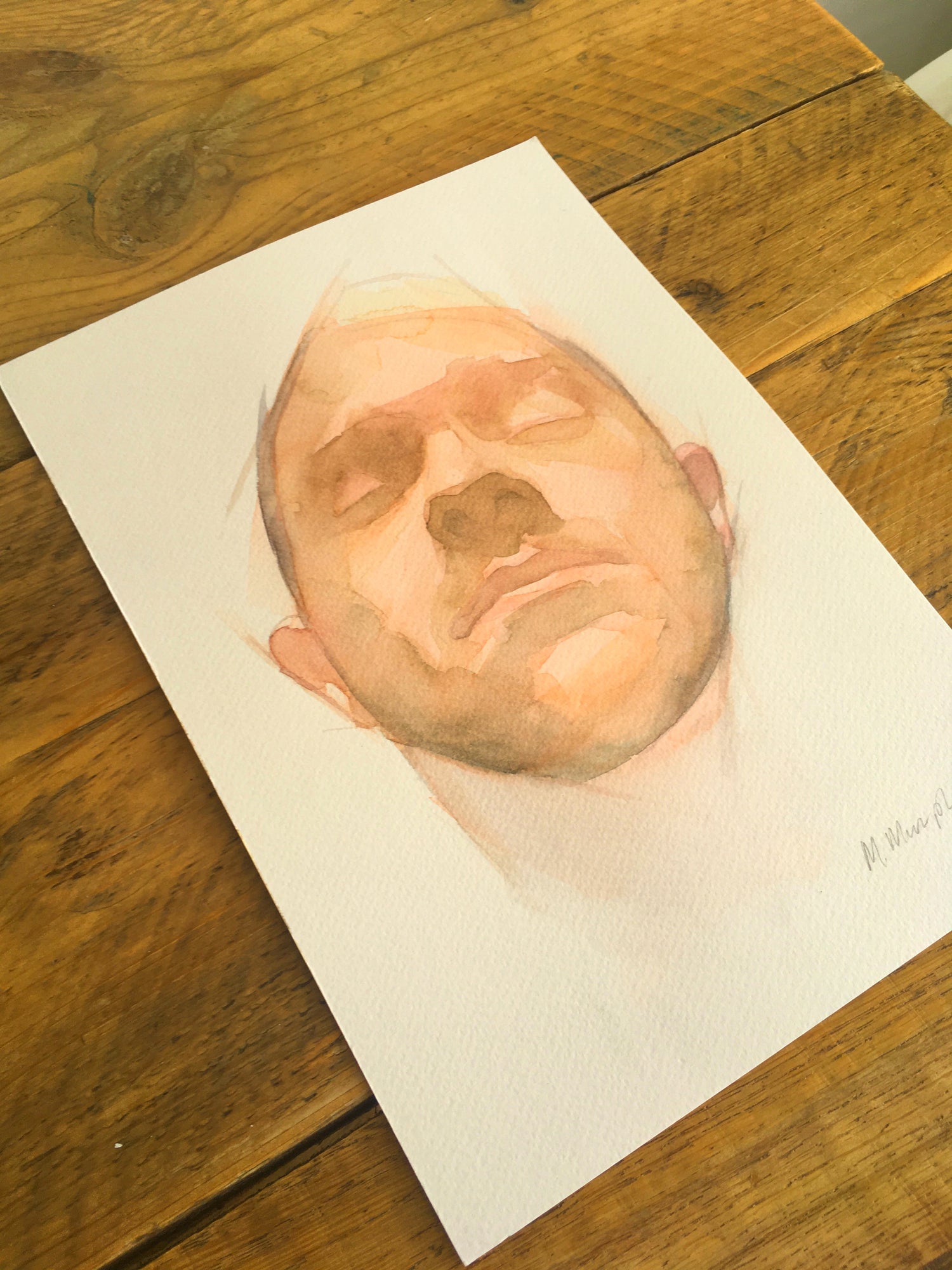 abstract watercolour portrait painting