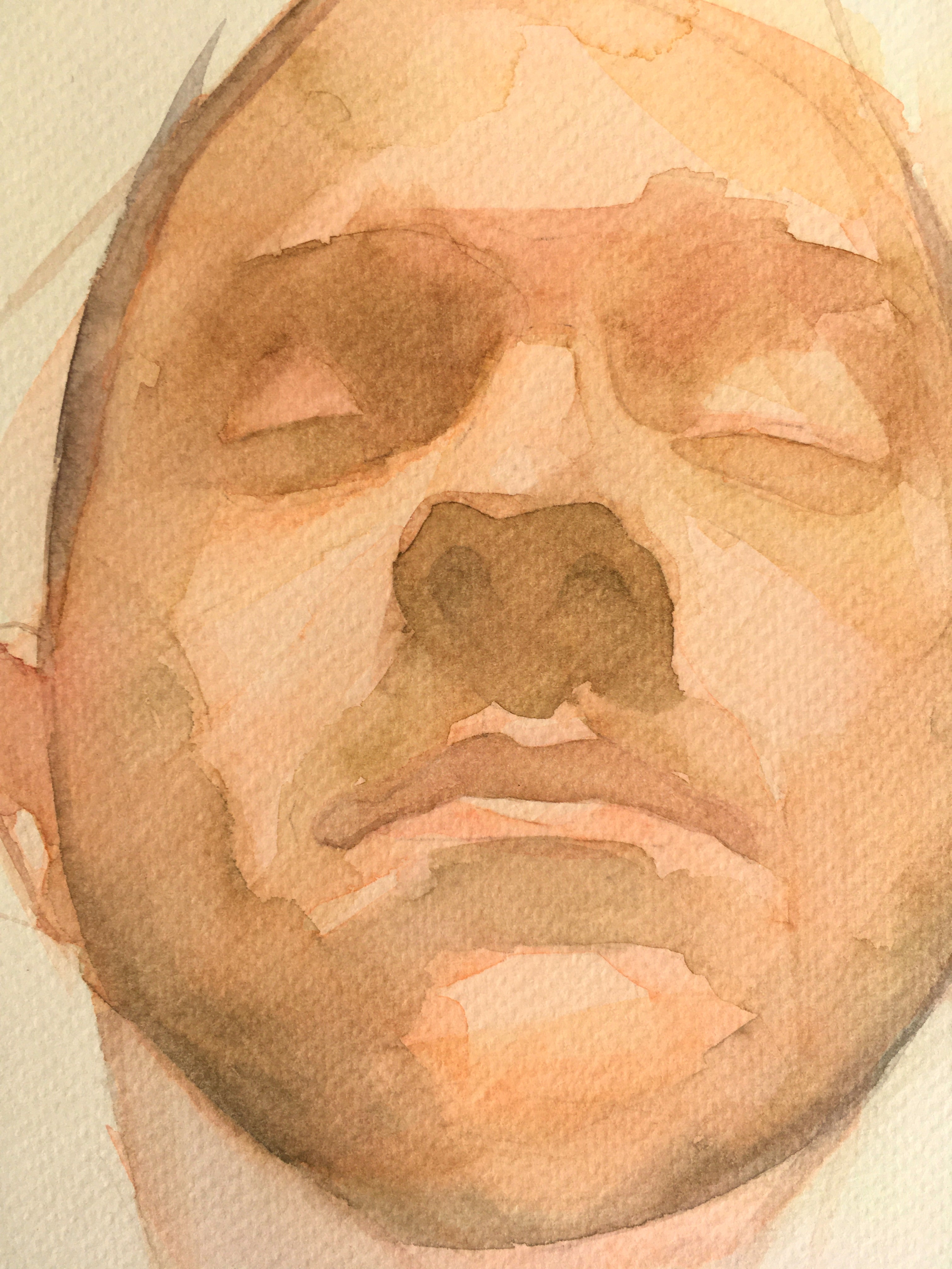 abstract watercolour portrait painting