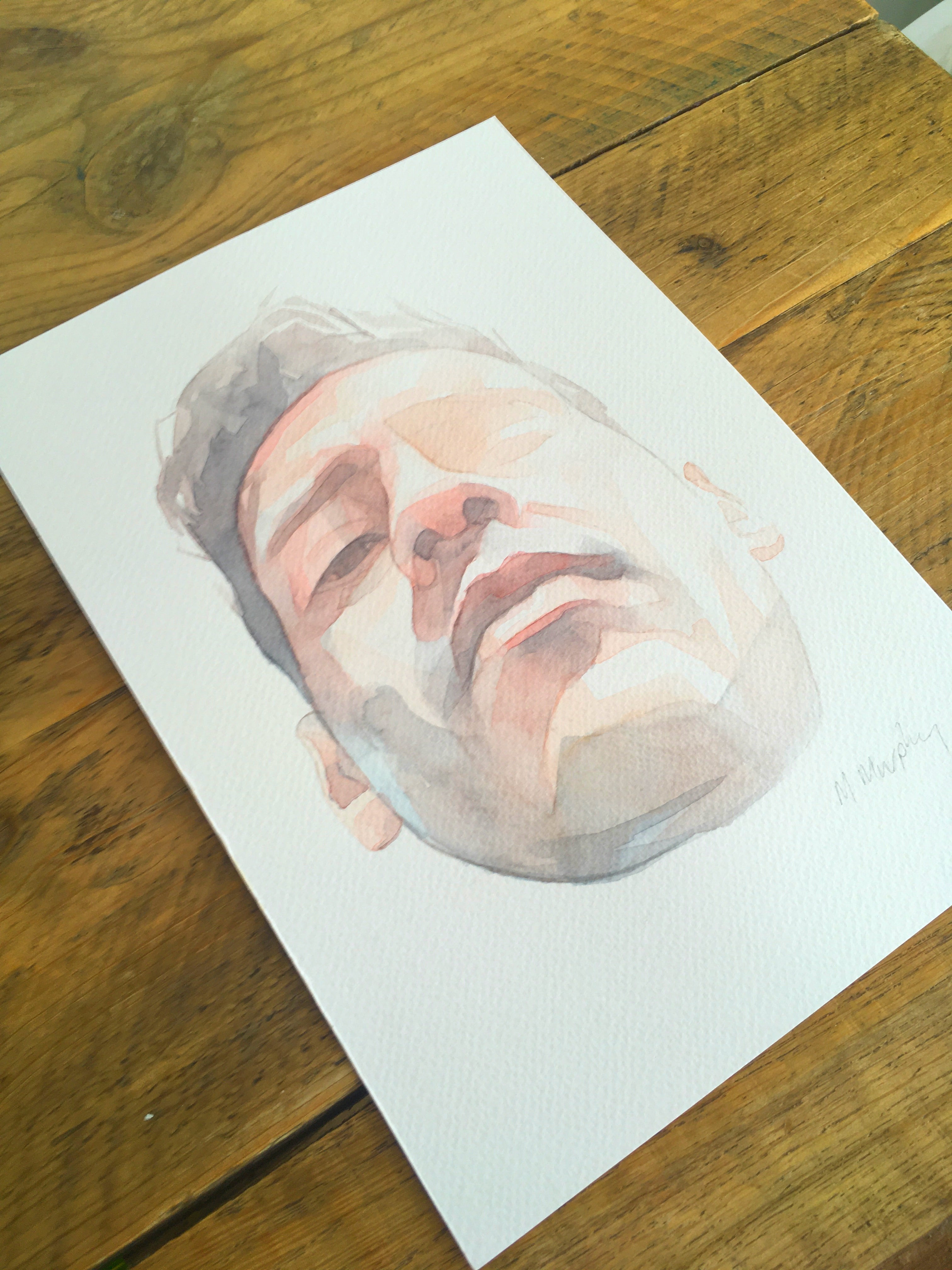 abstract watercolour portrait painting
