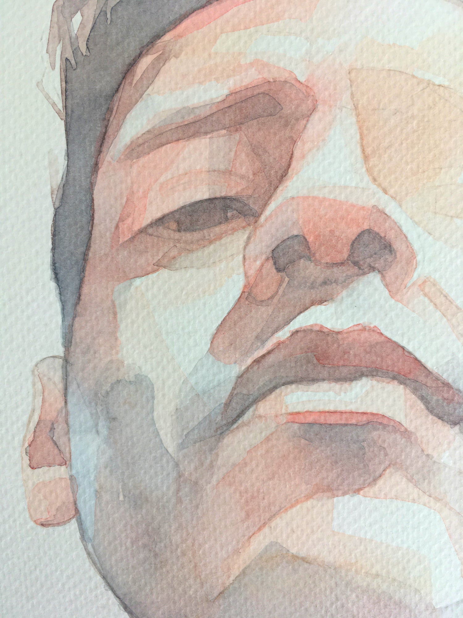abstract watercolour portrait painting