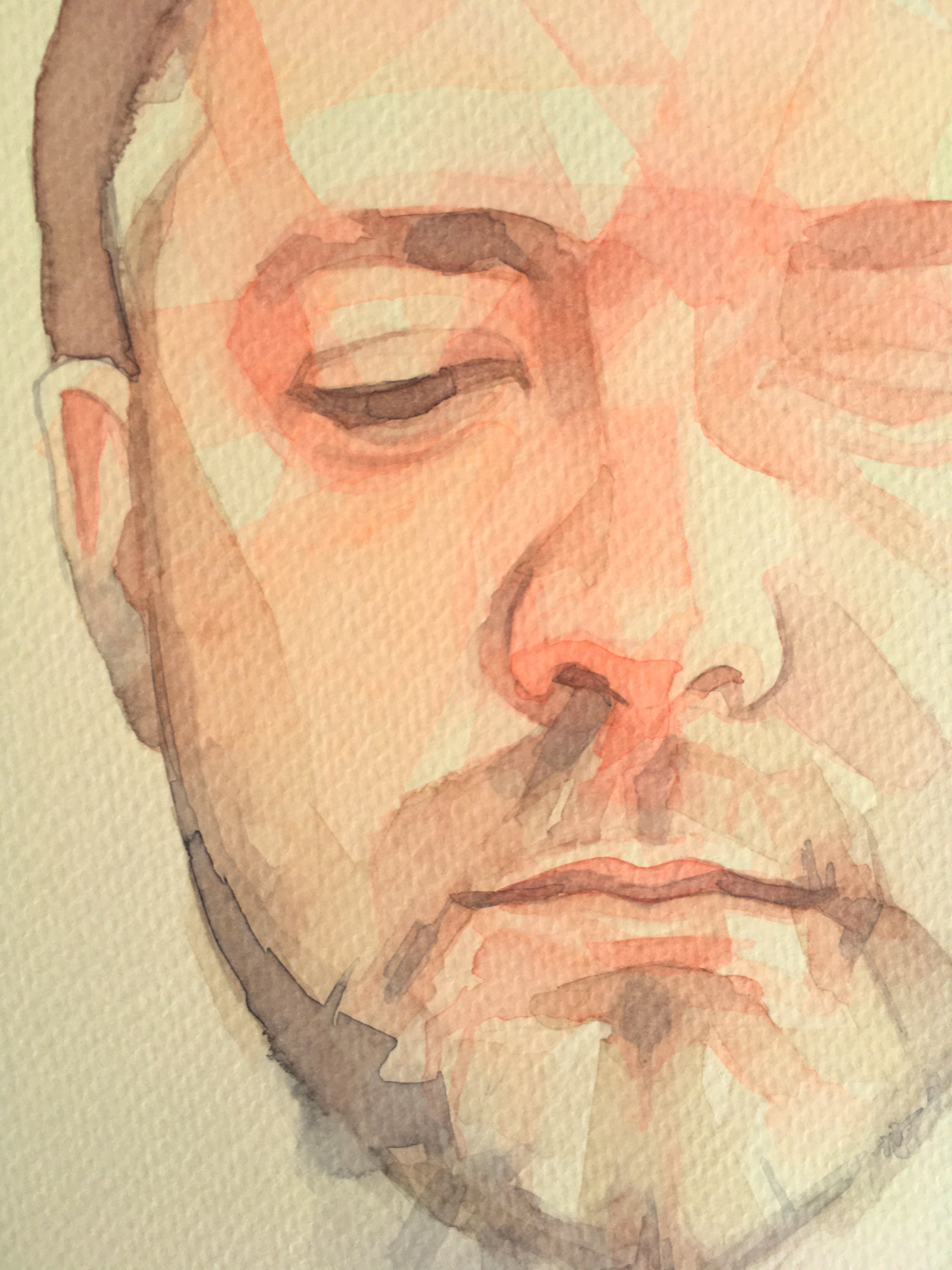 abstract watercolour portrait painting