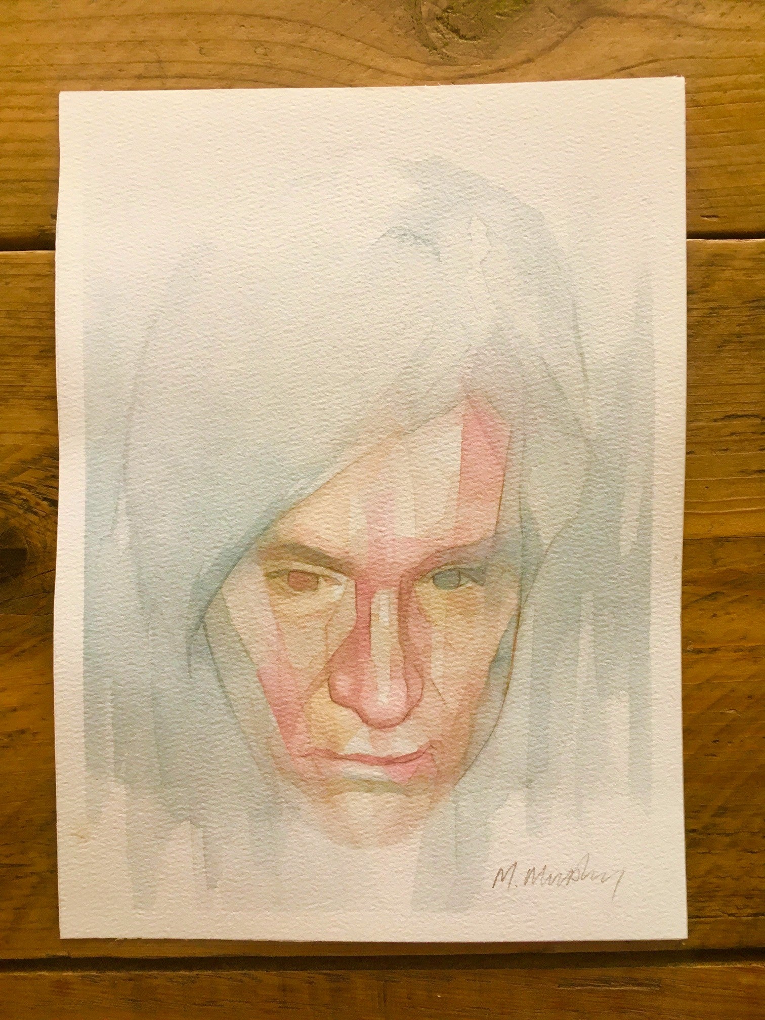 Andy Warhol Original watercolour abstract portrait painting