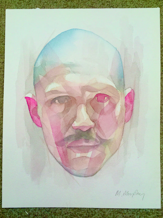 Tom Hardy Bronson Original watercolour abstract portrait painting
