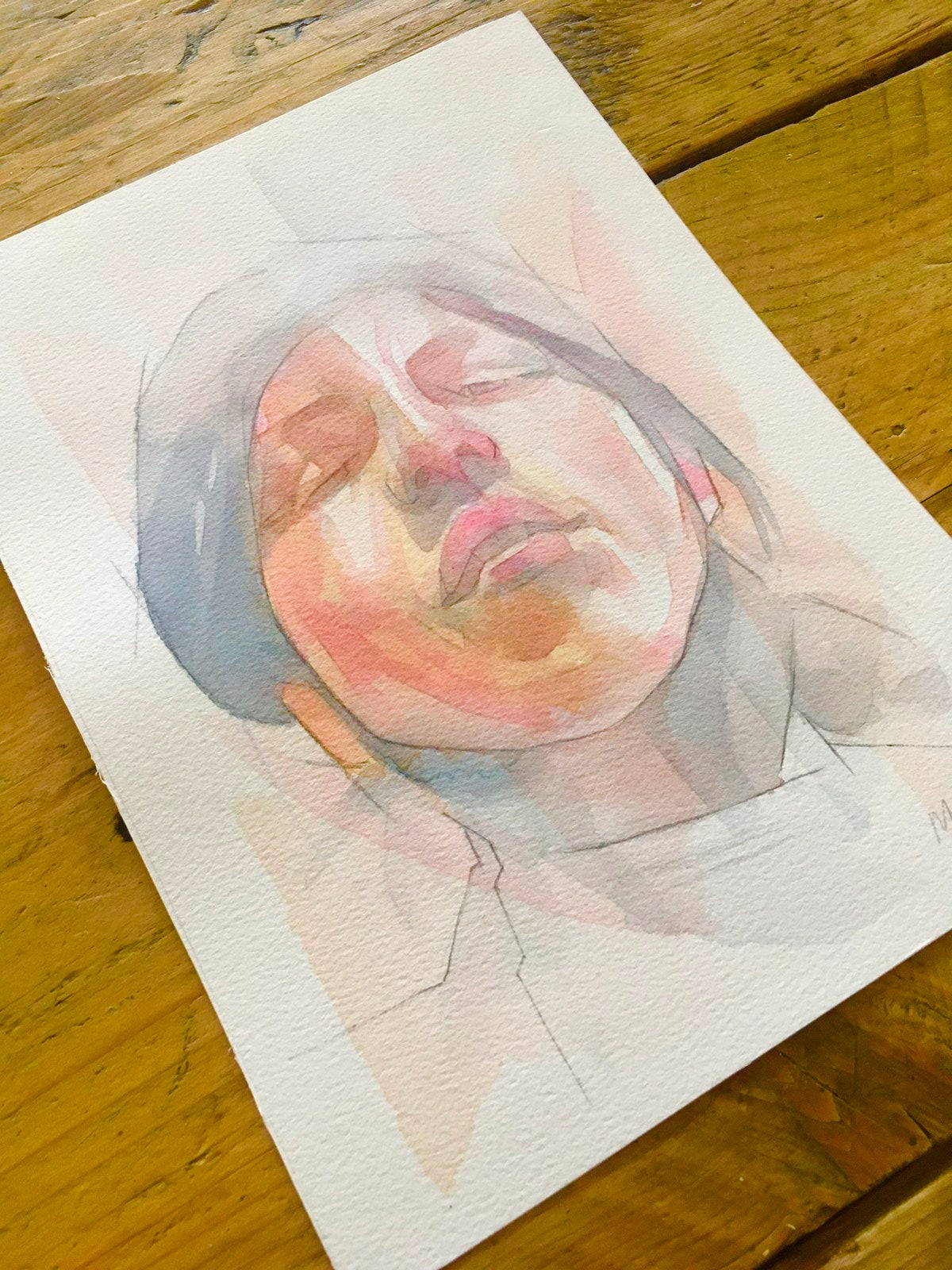 Grace Original watercolour abstract portrait painting