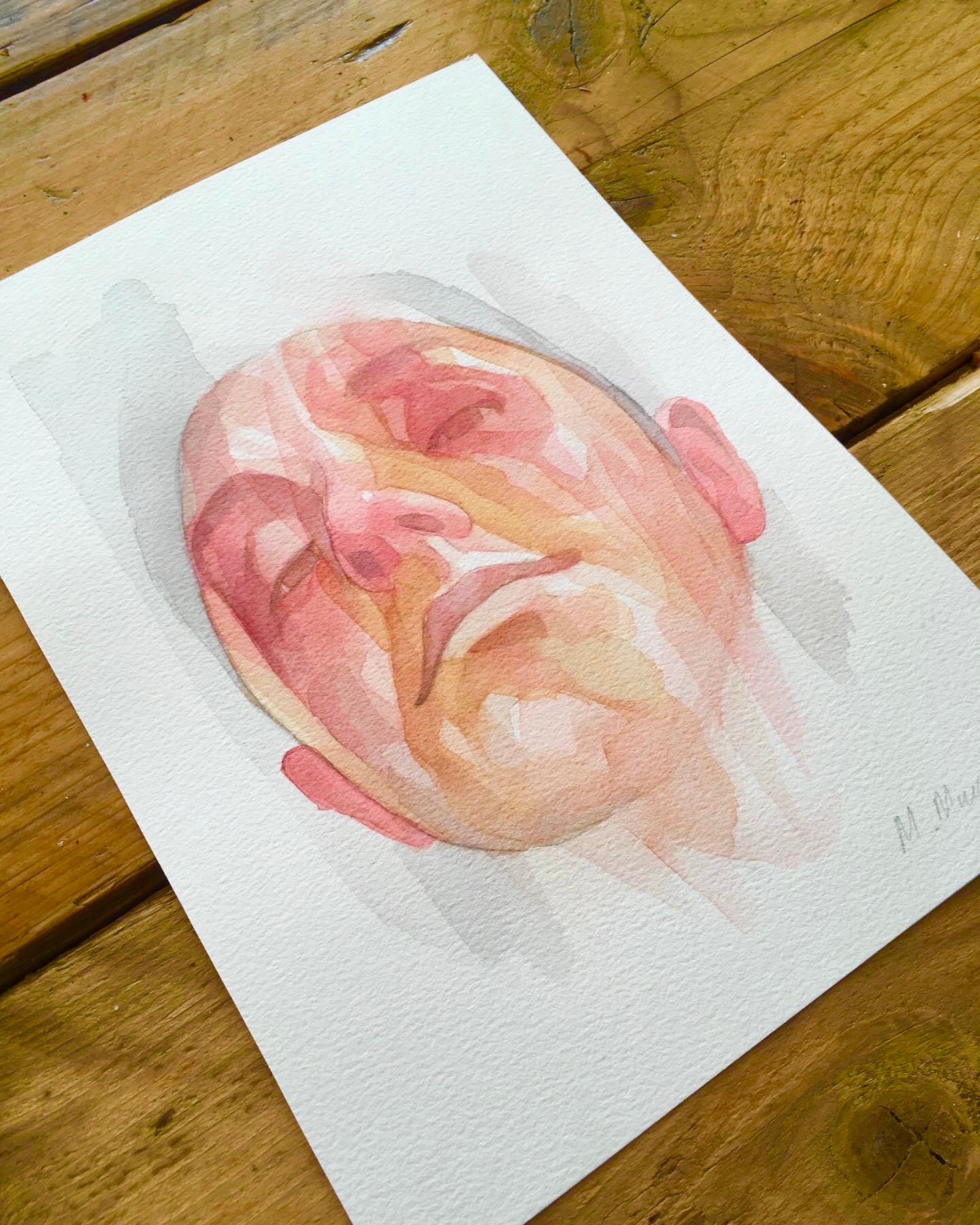 Thomas Original watercolour abstract portrait painting