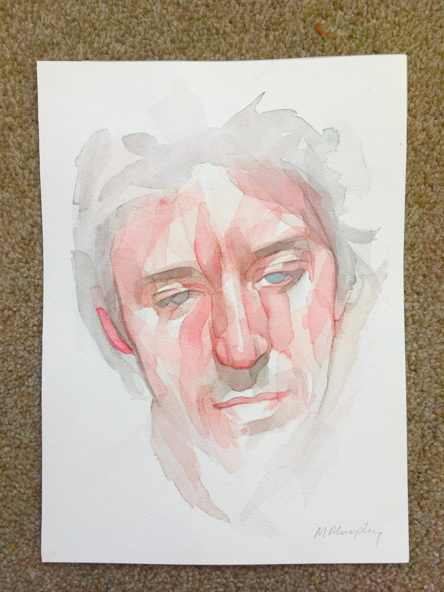Untitled Original watercolour abstract portrait painting