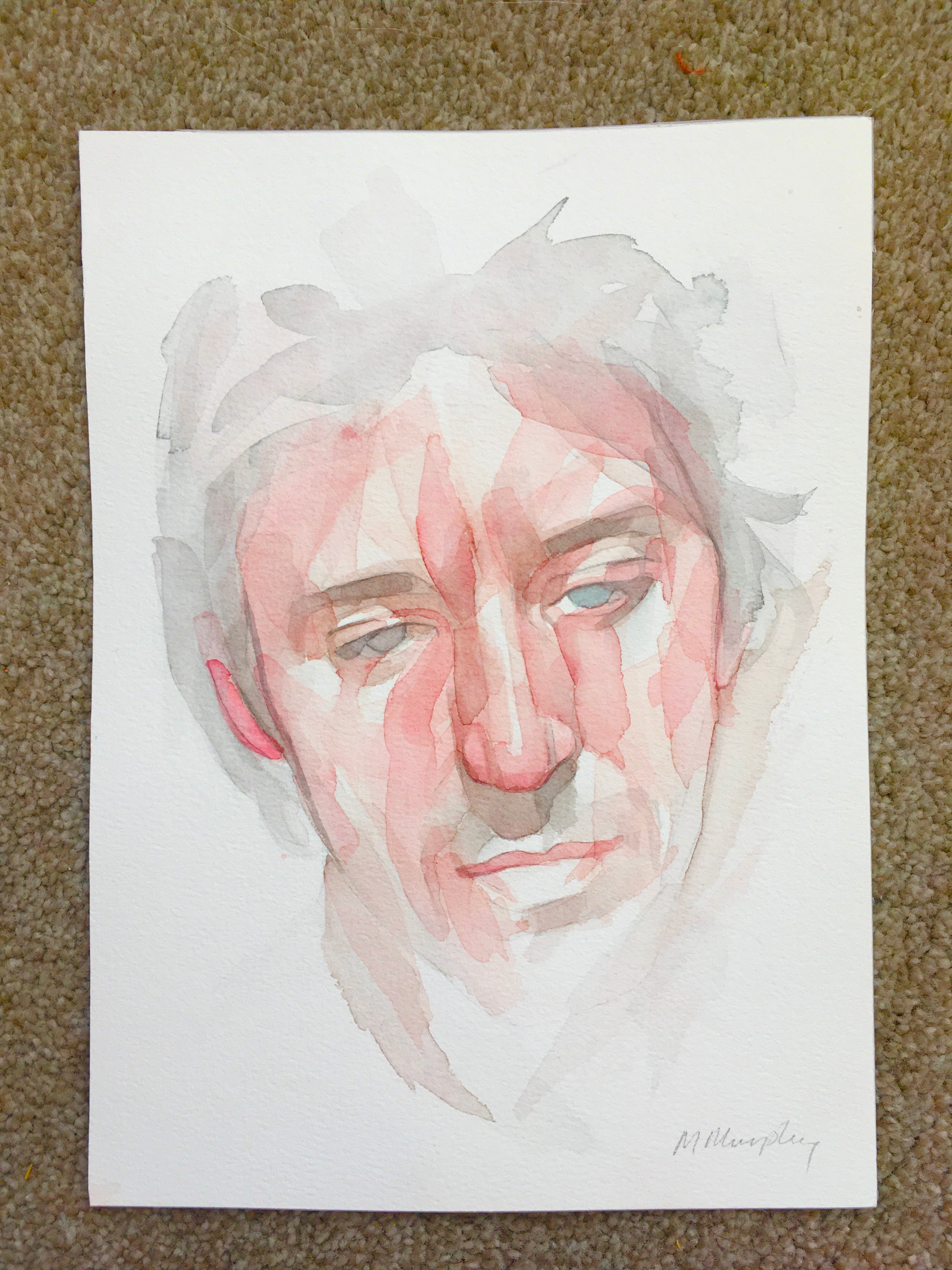 Untitled Original watercolour abstract portrait painting