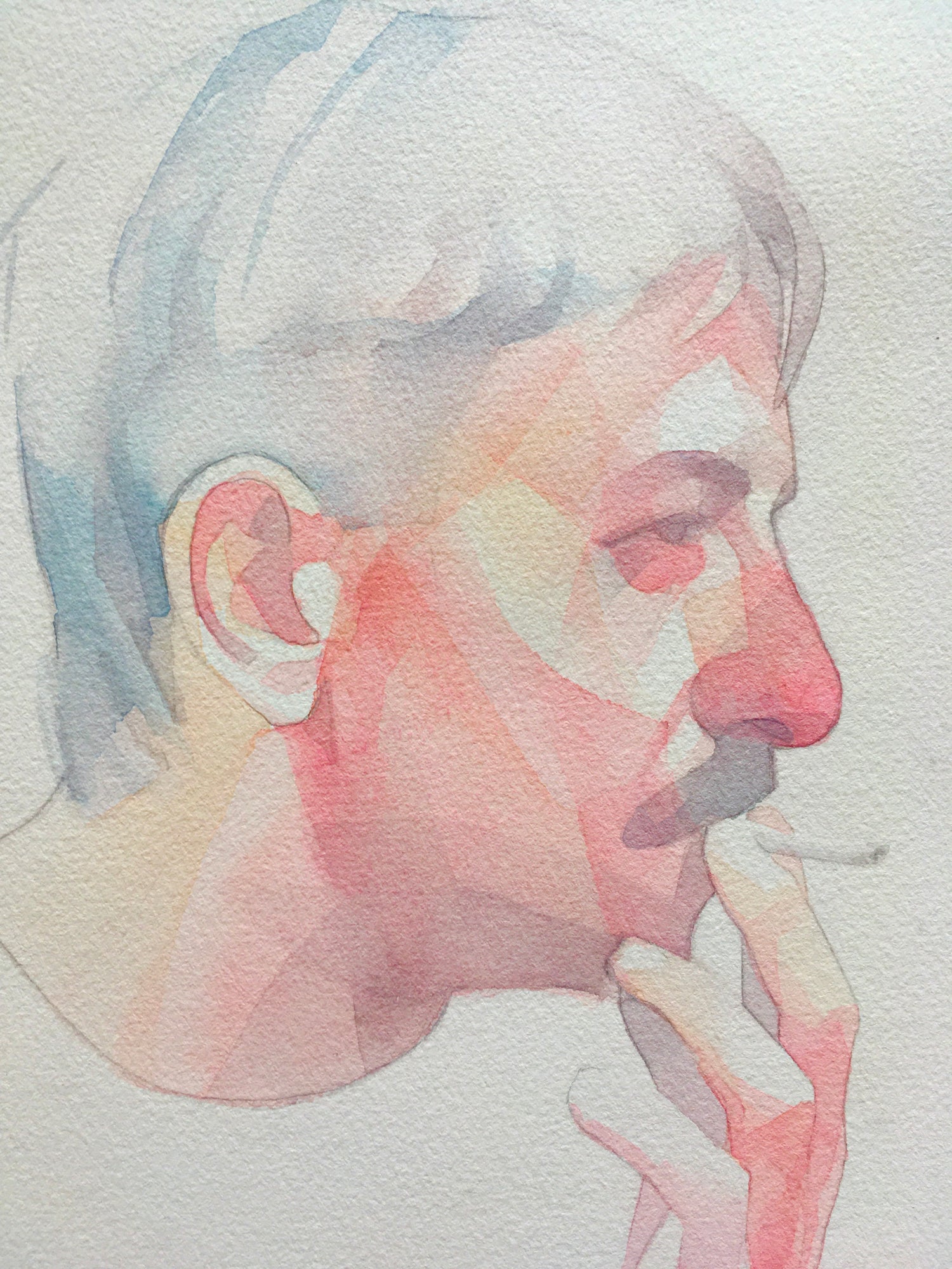 Untitled Original watercolour abstract portrait painting
