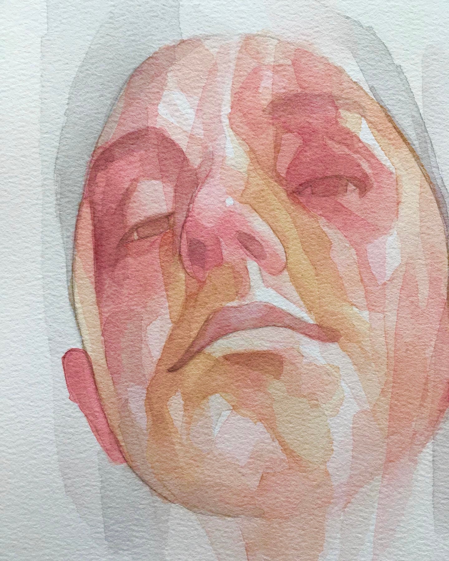 Thomas Original watercolour abstract portrait painting