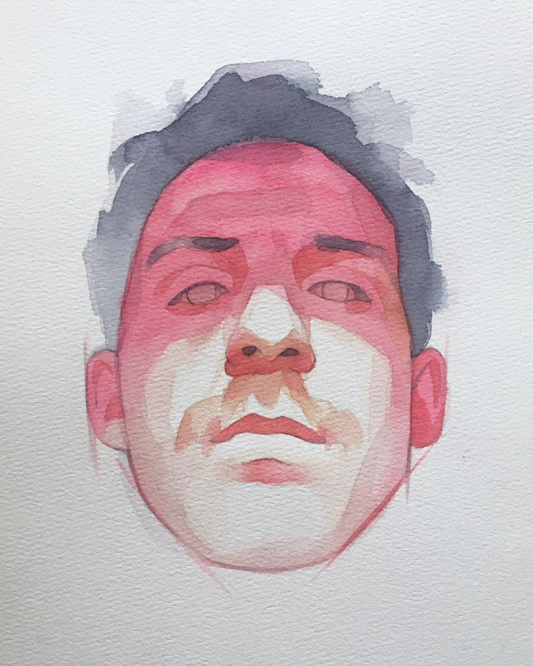 Untitled original watercolour abstract portrait painting