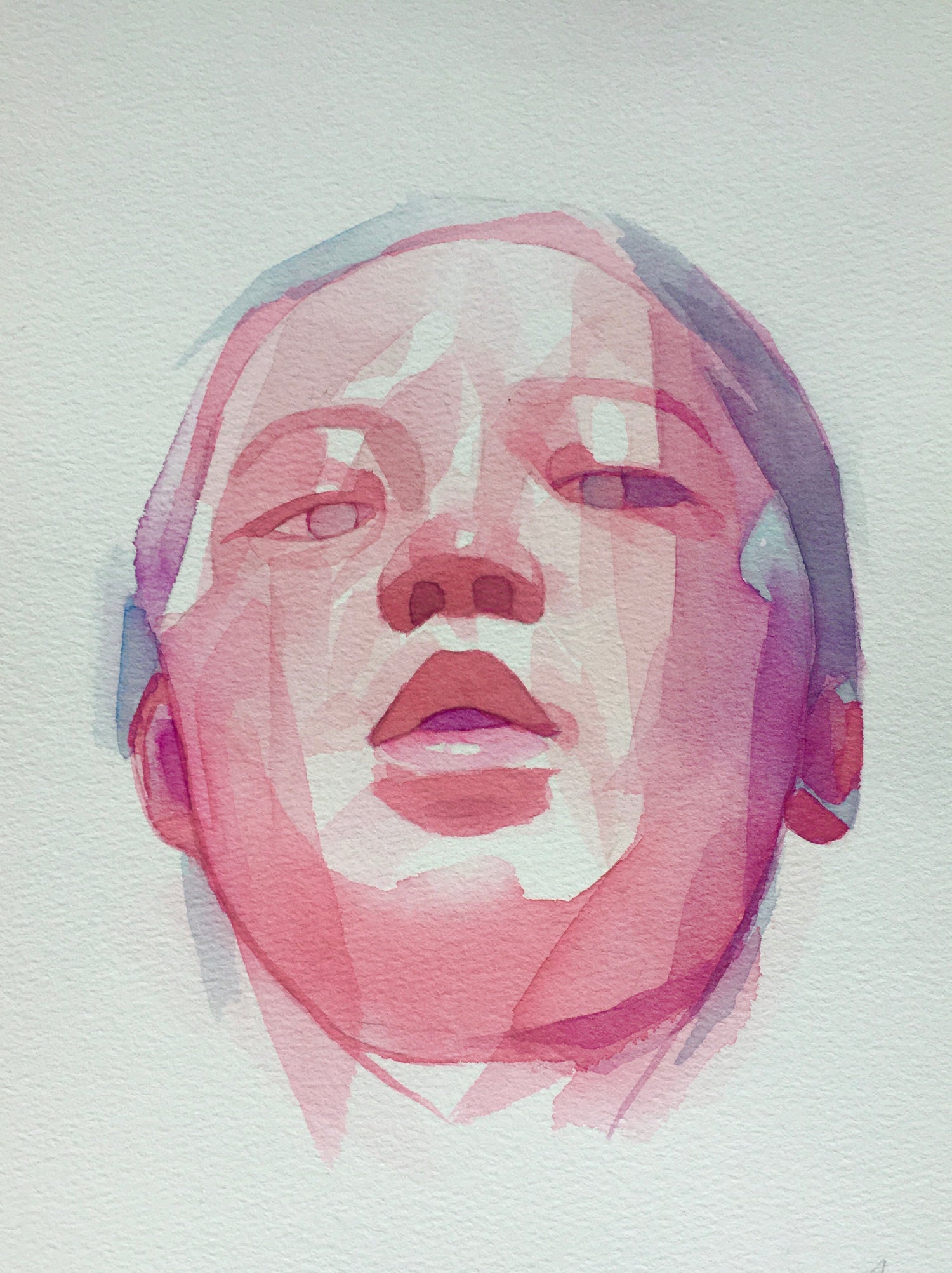 Untitled original watercolour abstract portrait painting