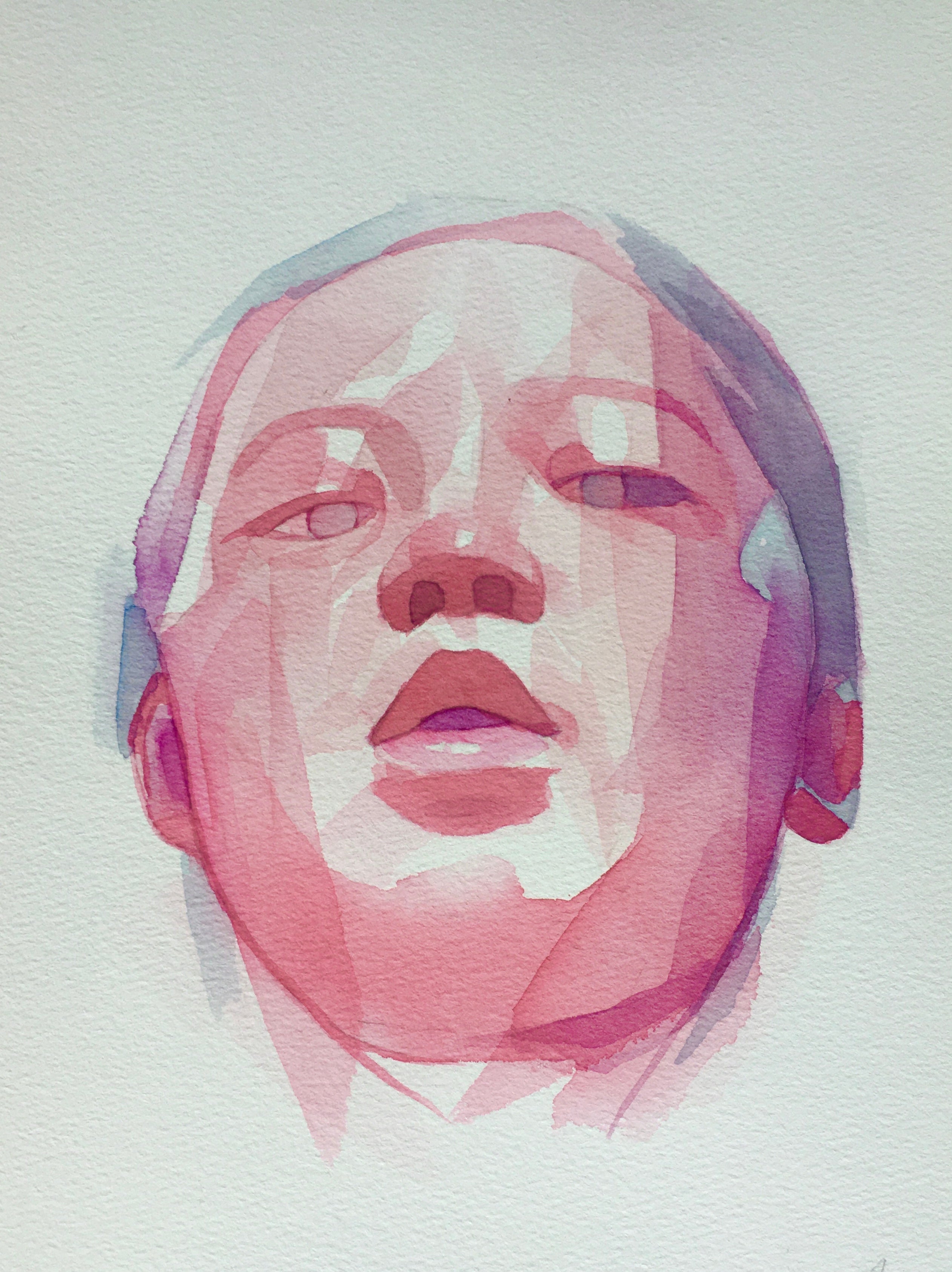 Untitled original watercolour abstract portrait painting