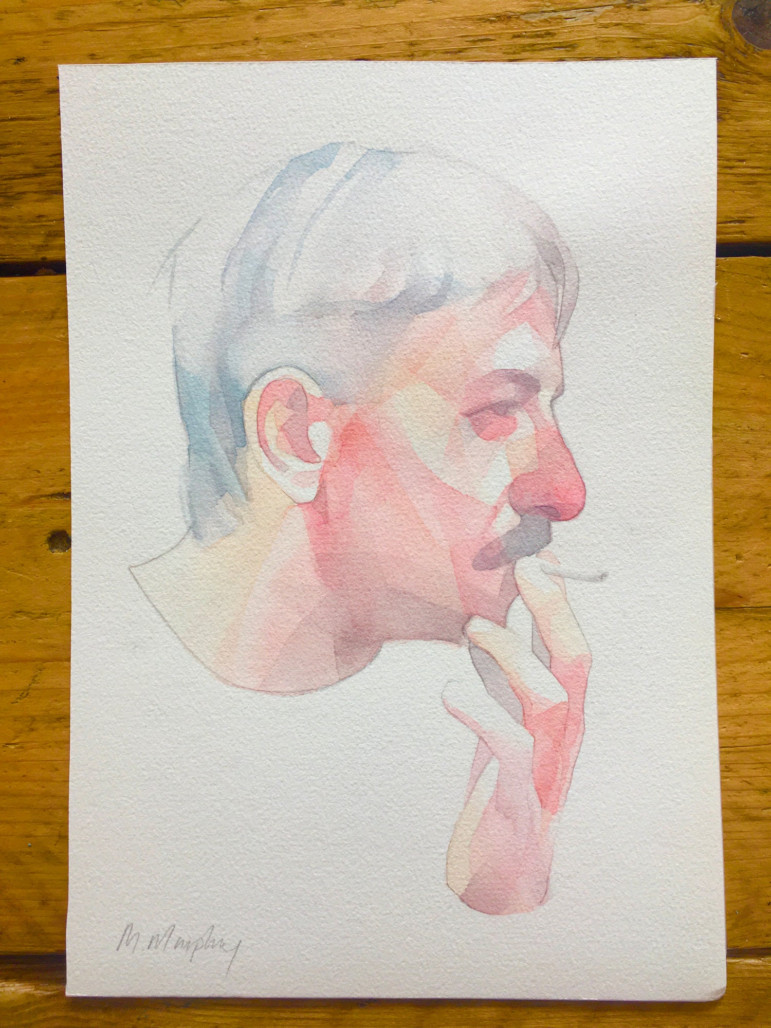 Untitled Original watercolour abstract portrait painting