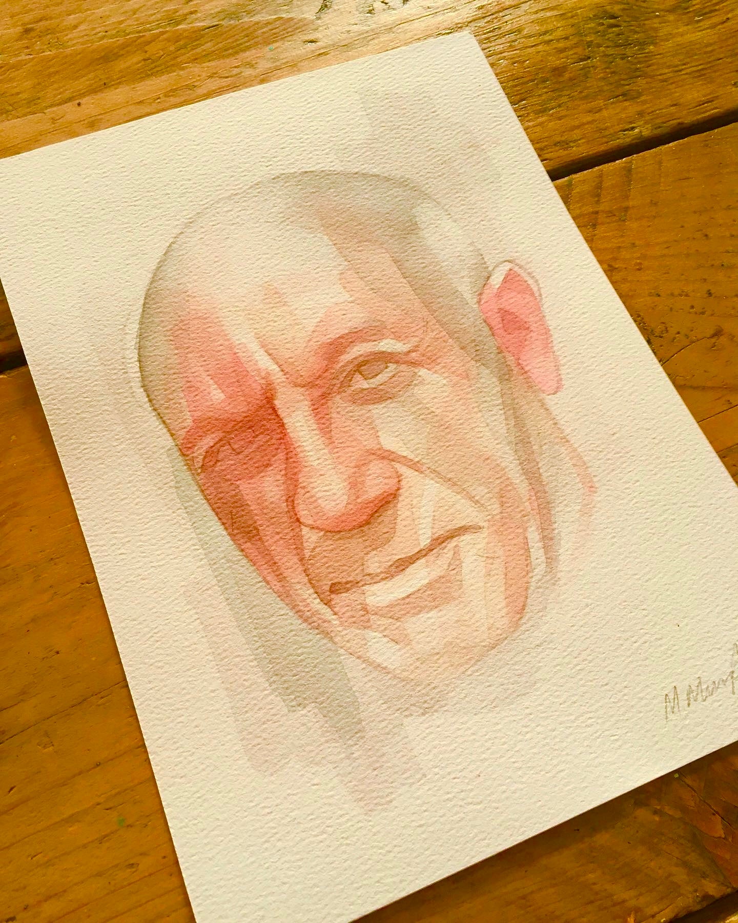 Pablo Picasso Original watercolour abstract portrait painting