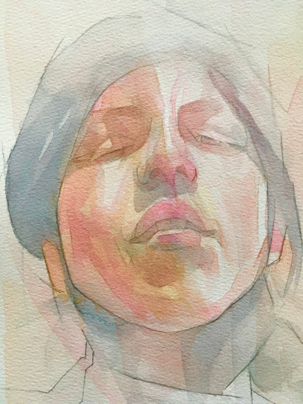 Grace Original watercolour abstract portrait painting