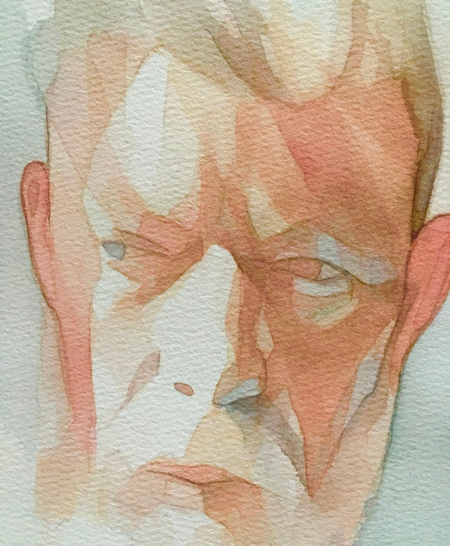 Steve Original watercolour abstract portrait painting