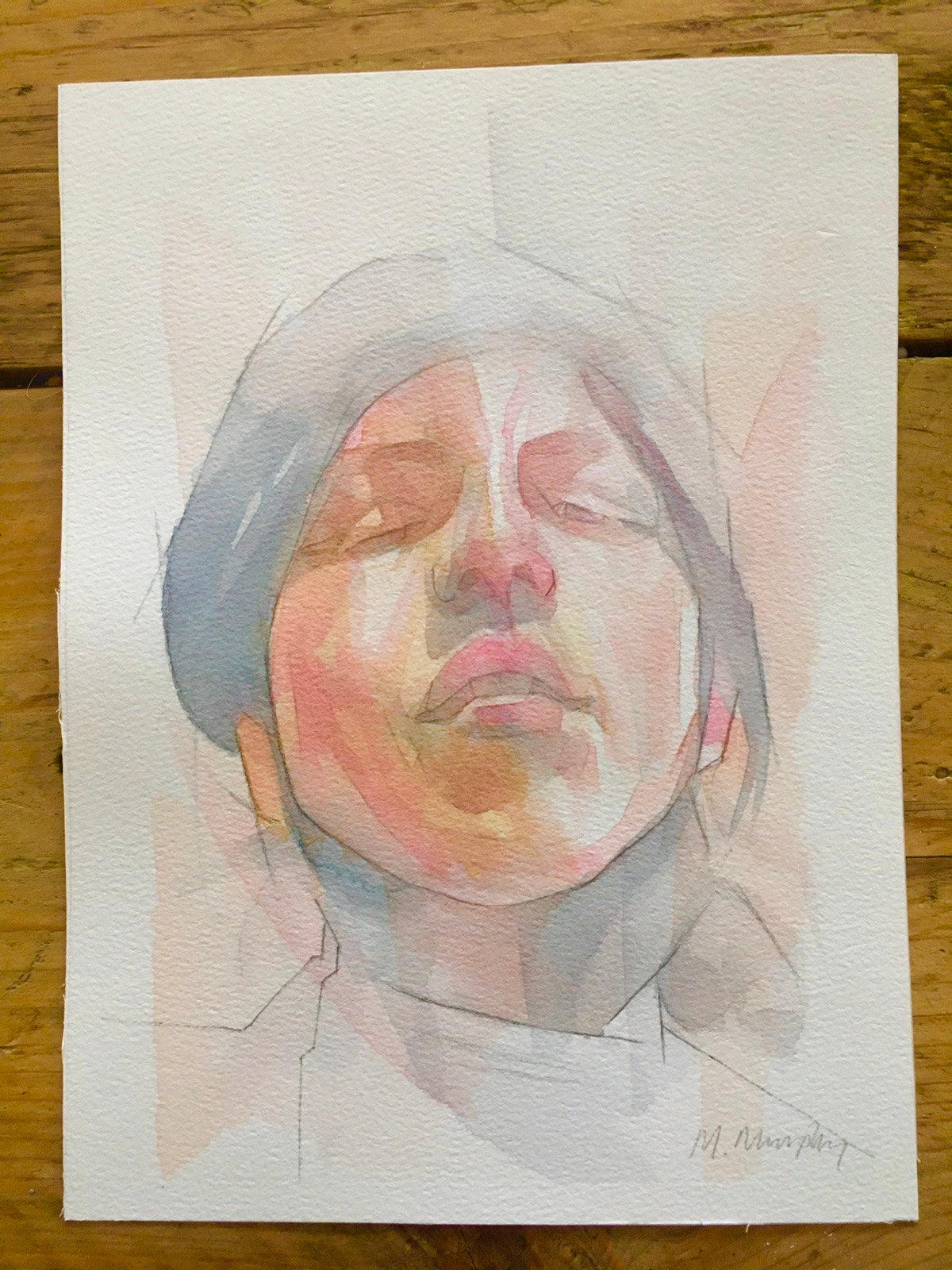 Grace Original watercolour abstract portrait painting