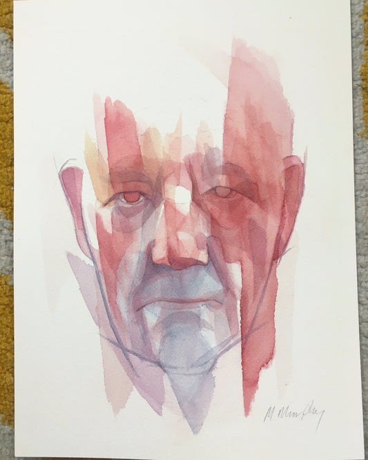 Untitled original watercolour abstract portrait painting