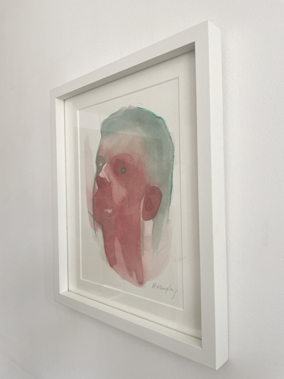 FRAMED &amp; MOUNTED (untitled) Original signed watercolour abstract portrait painting