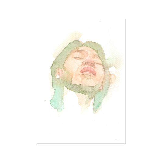 Abstract Watercolor In thought Portrait