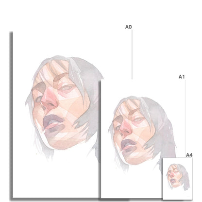 Abstract Abby Watercolor Portrait