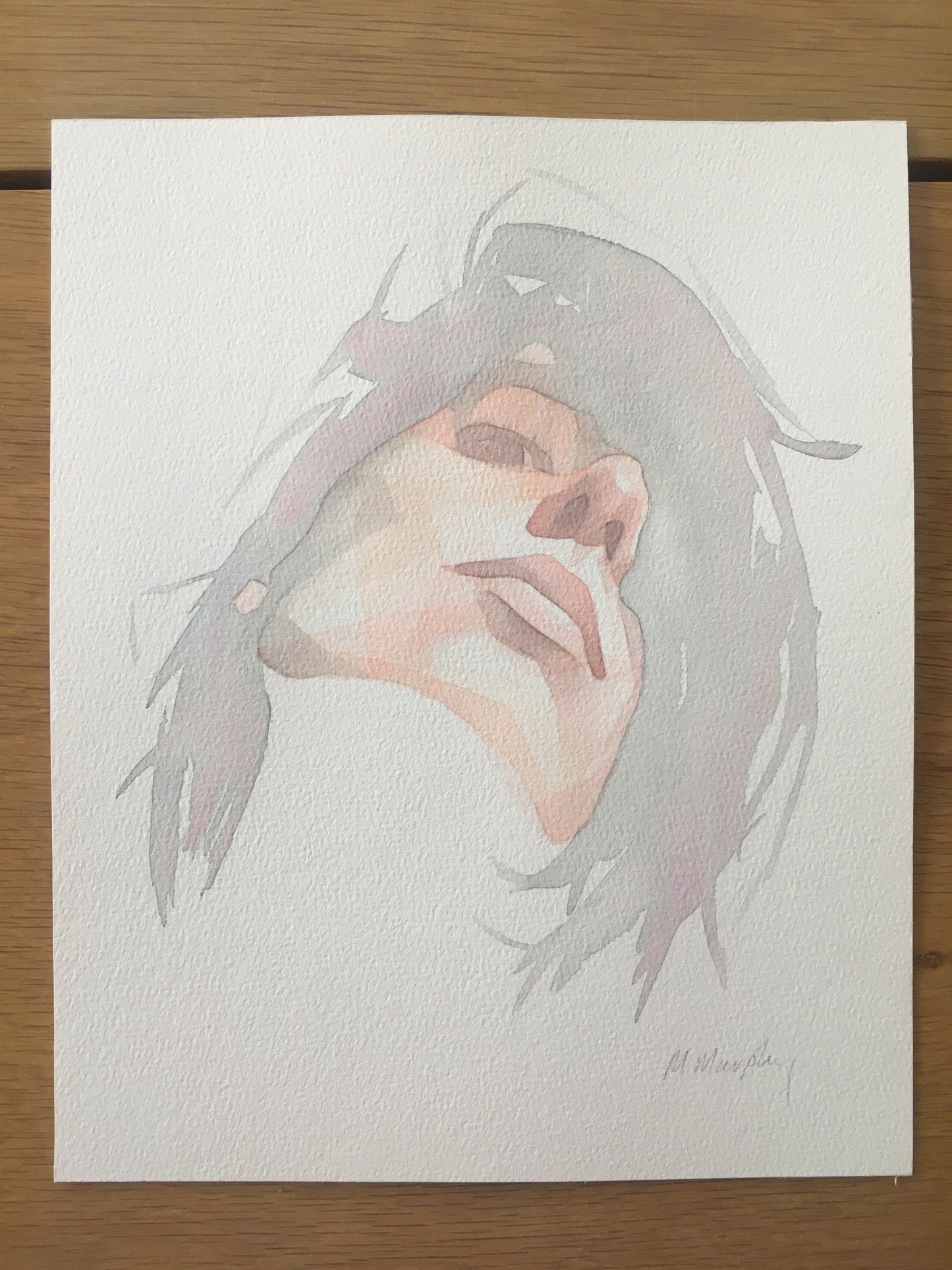 SOLD ‘Chloe' original watercolour abstract portrait painting