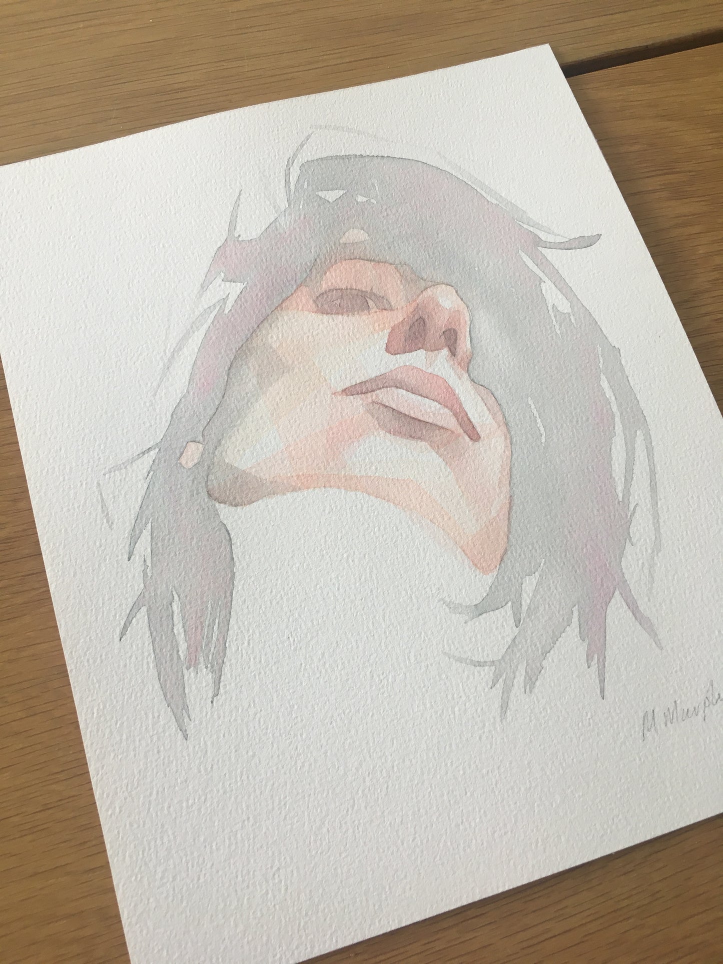 SOLD ‘Chloe' original watercolour abstract portrait painting