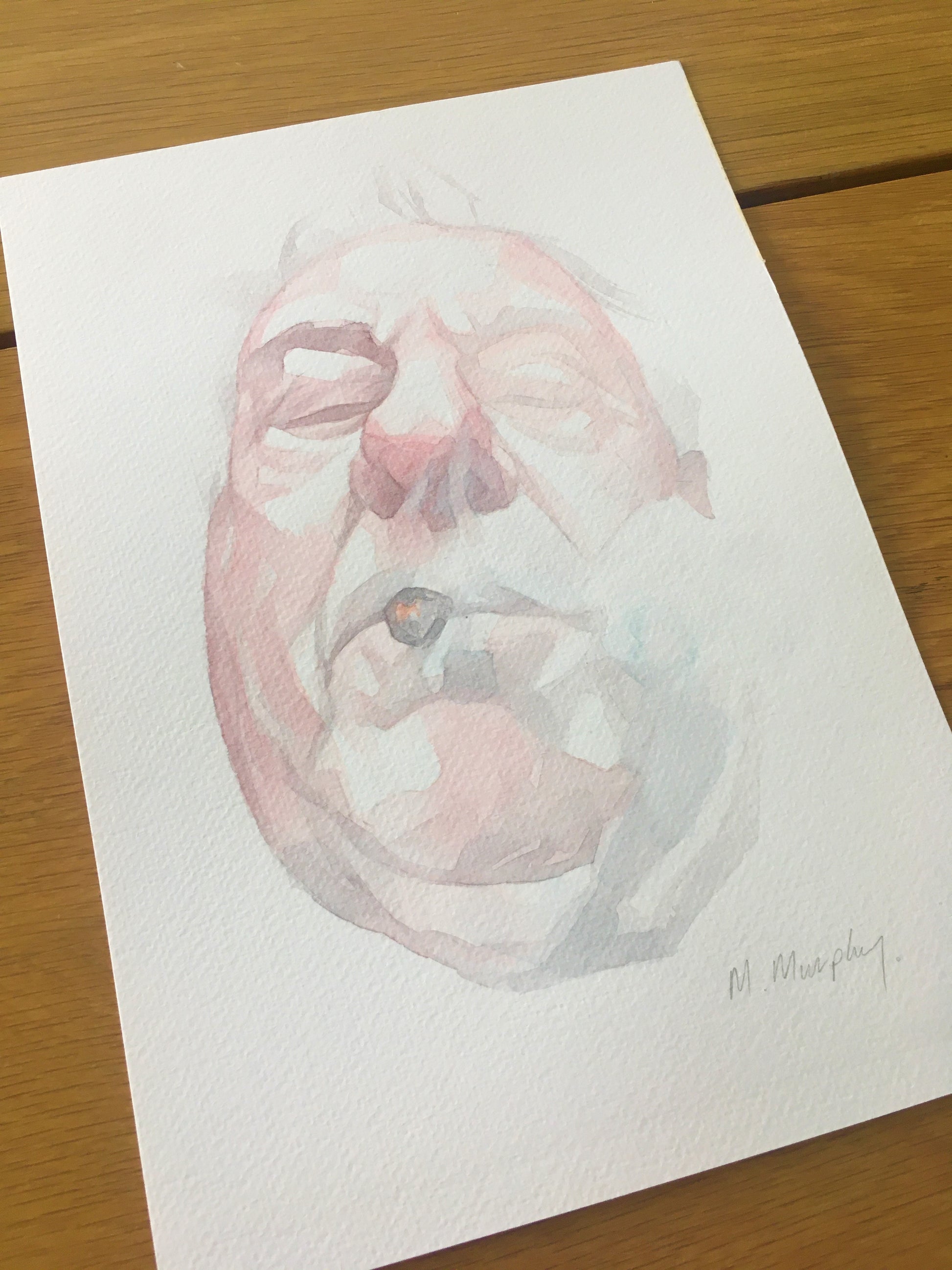 abstract watercolour portrait painting