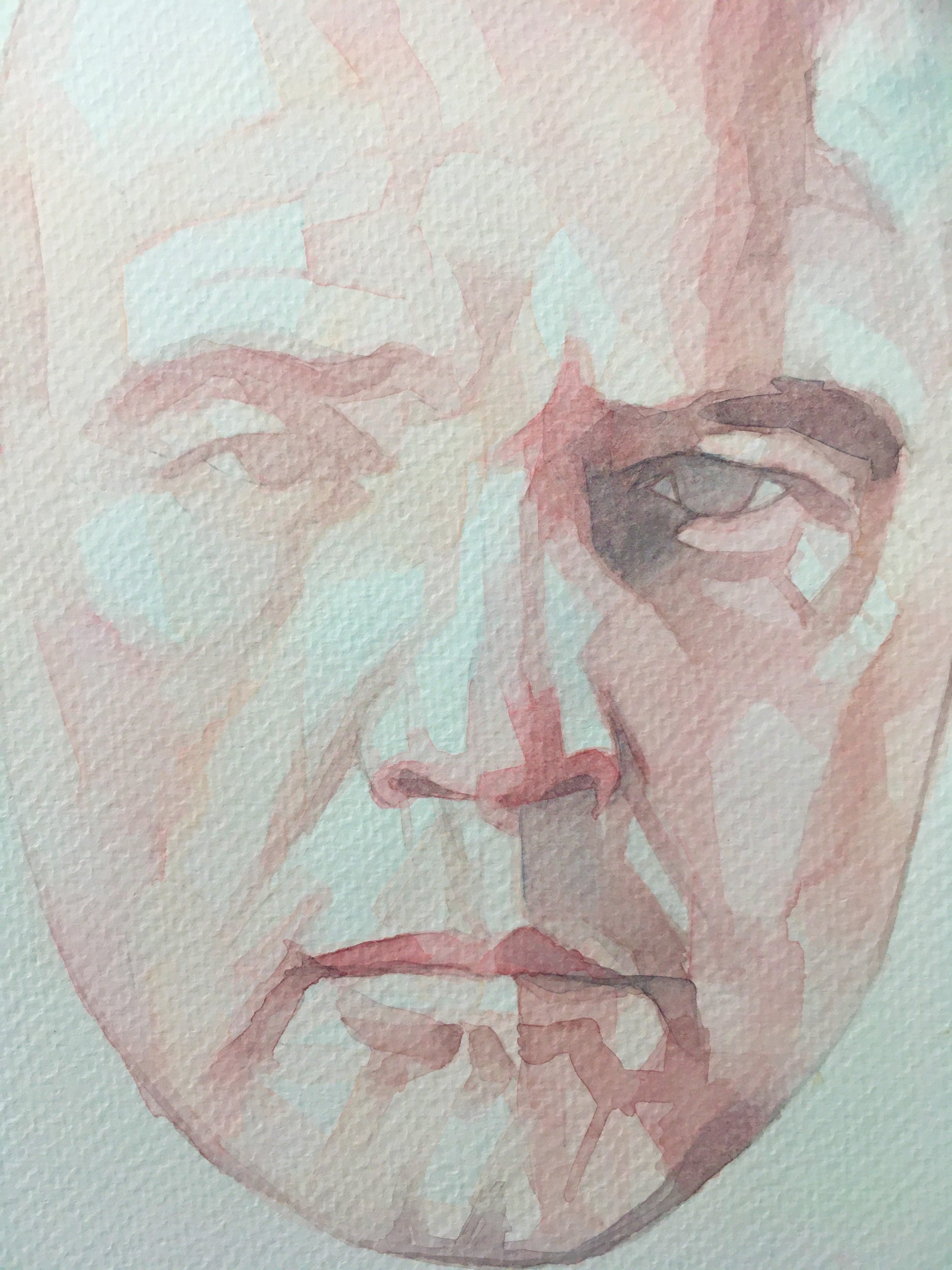 abstract watercolour portrait painting