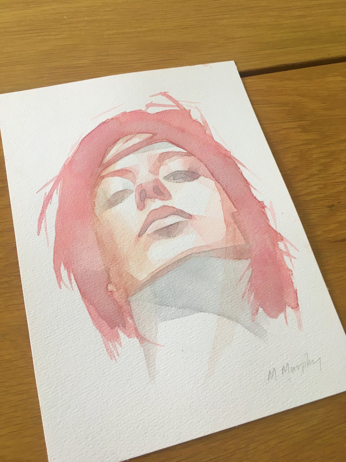 abstract watercolour portrait painting