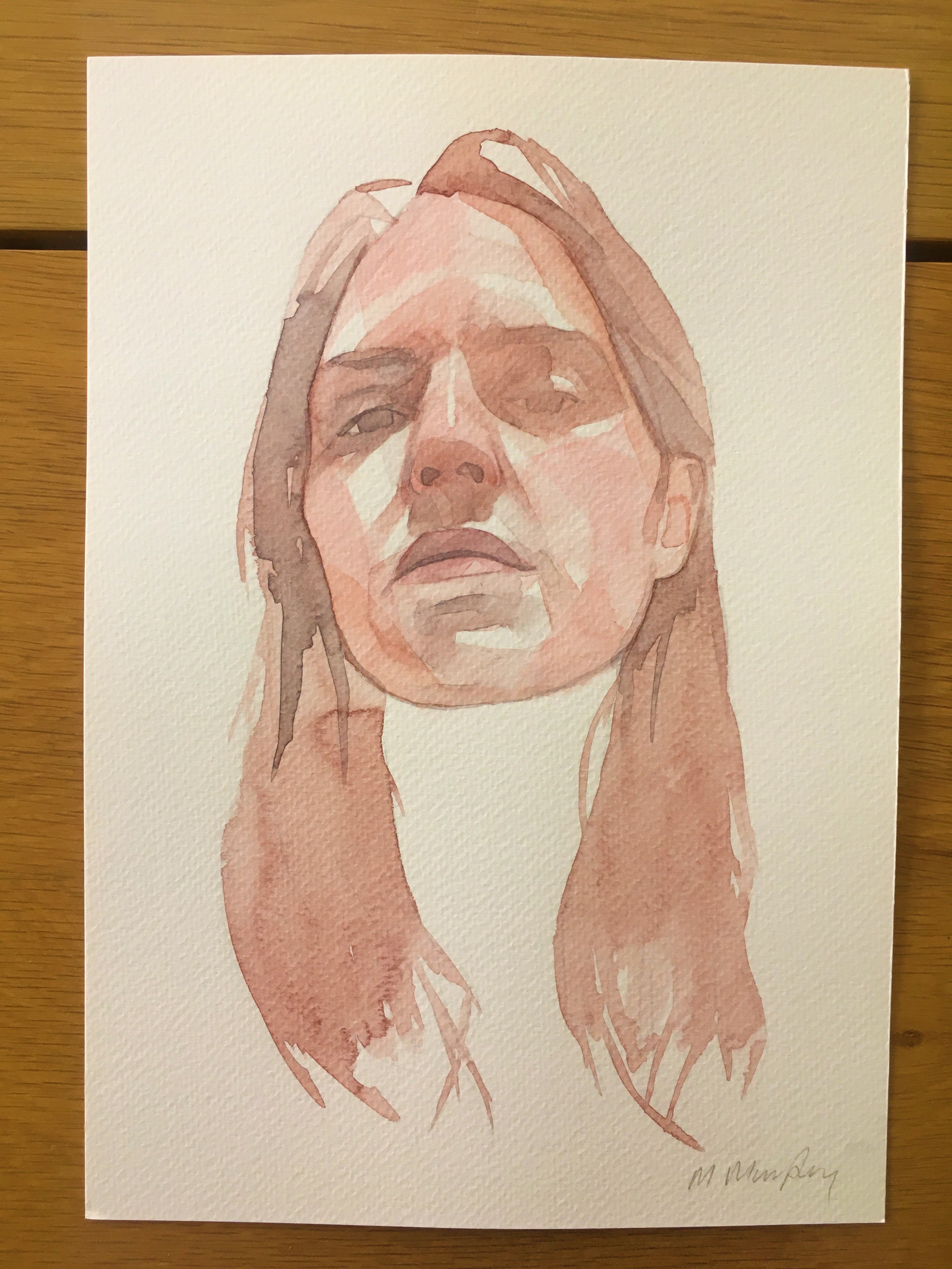 abstract watercolour portrait painting