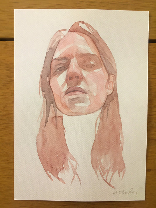 abstract watercolour portrait painting