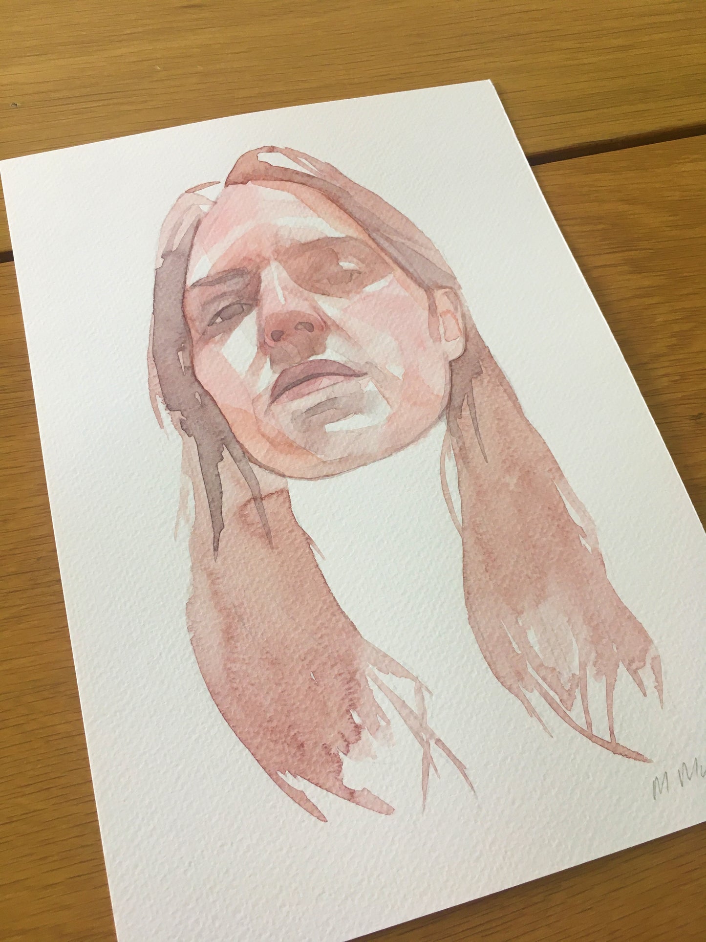 abstract watercolour portrait painting