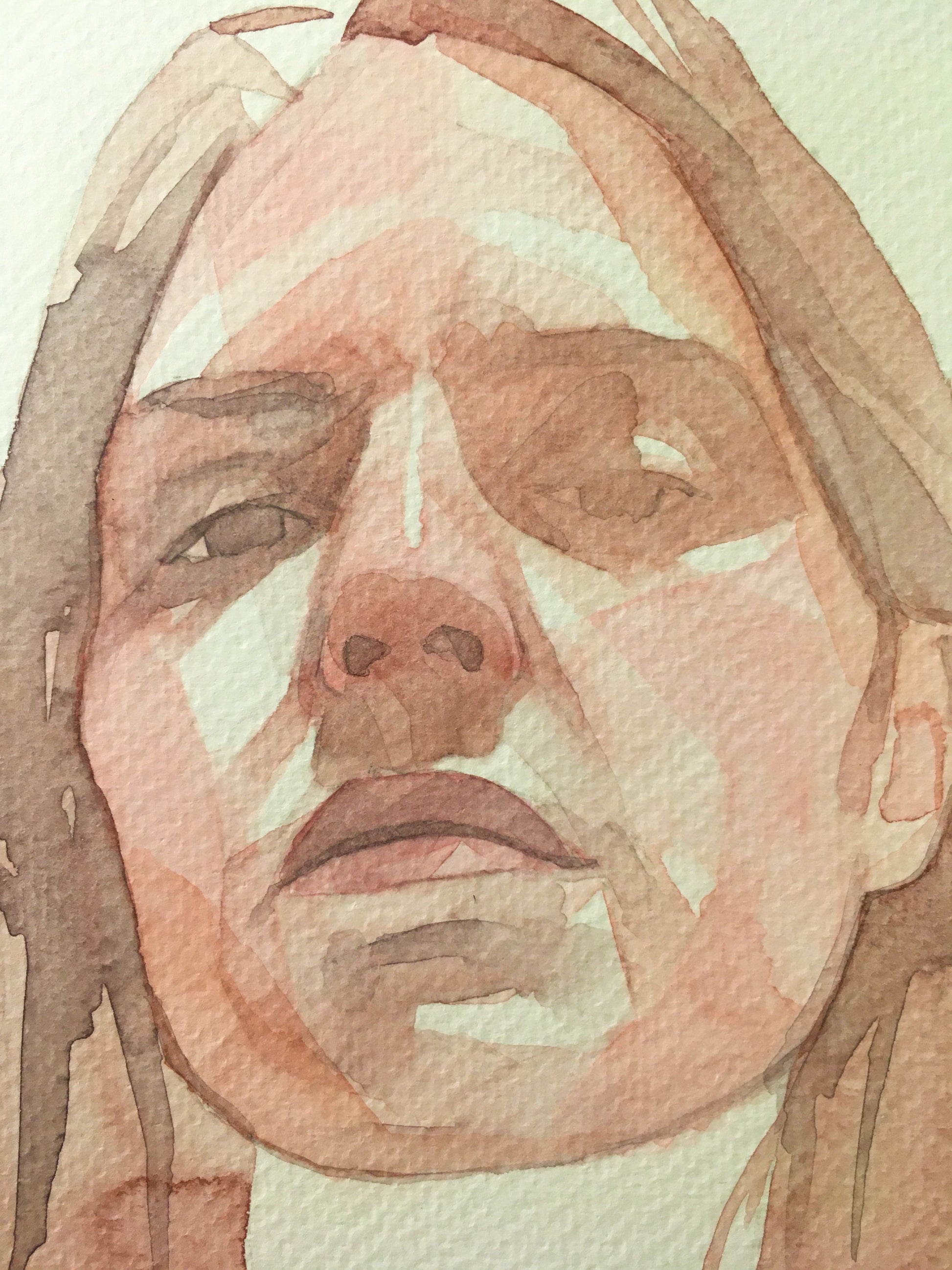 abstract watercolour portrait painting