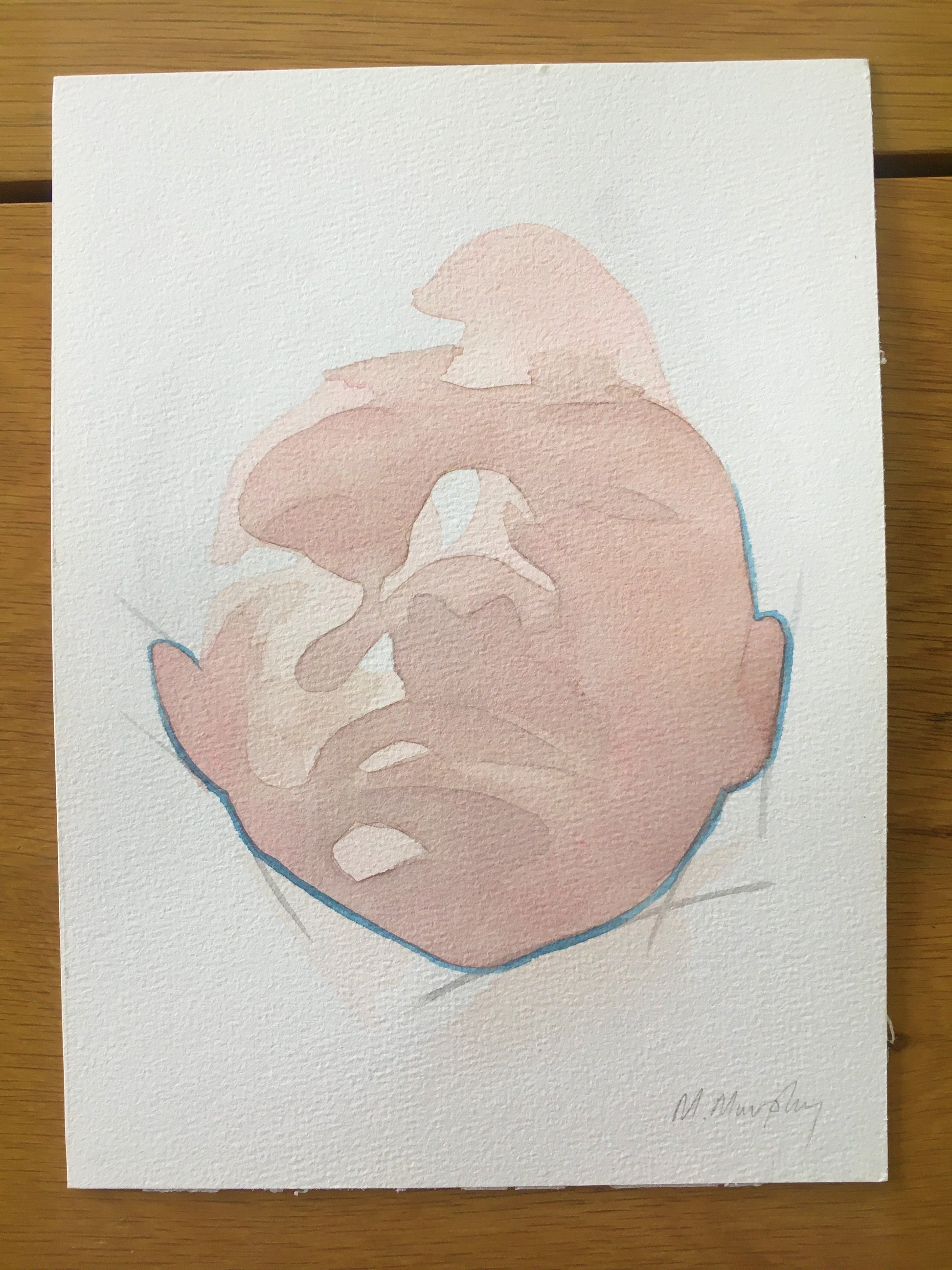 abstract watercolour portrait painting