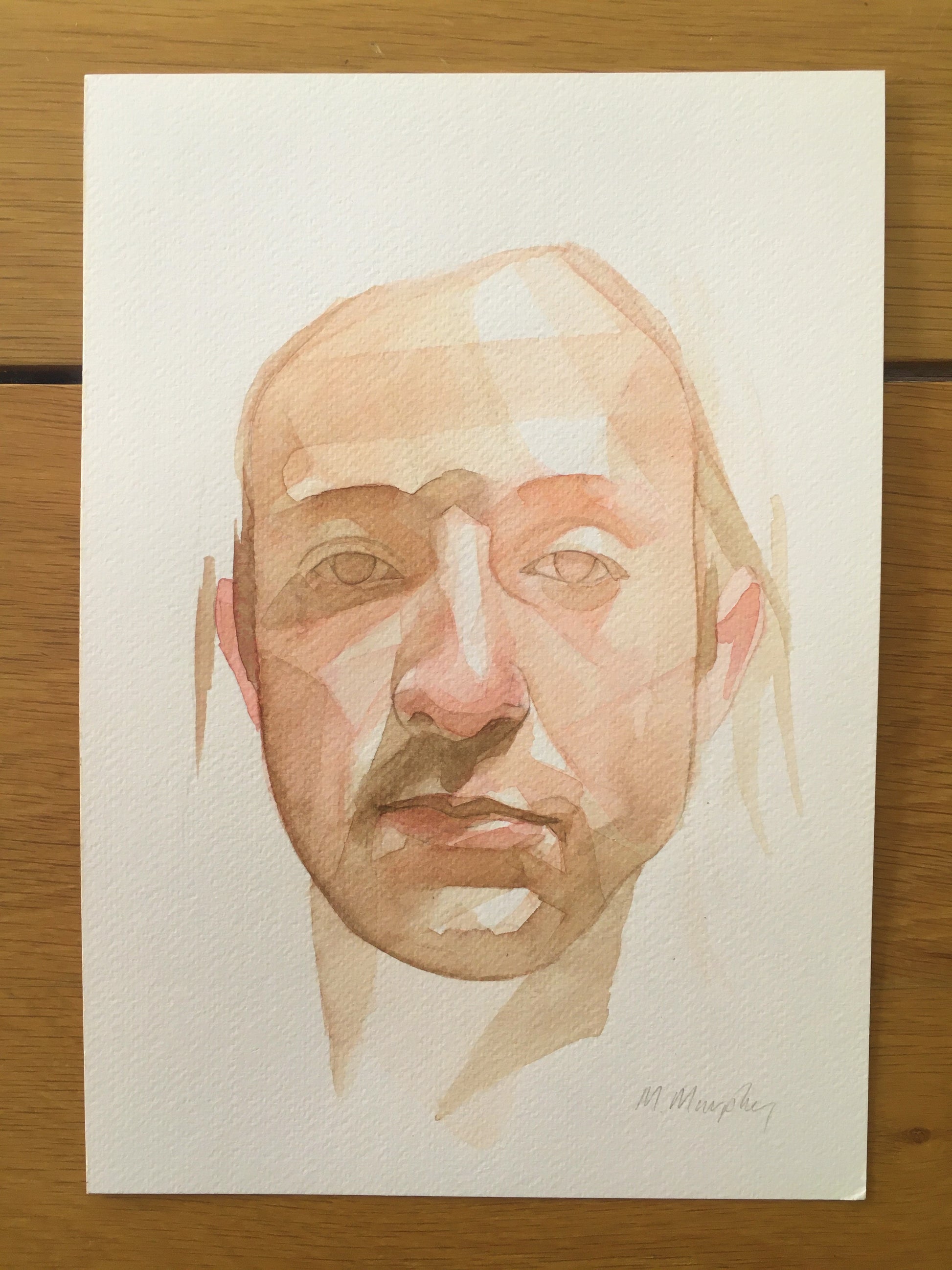 abstract watercolour portrait painting