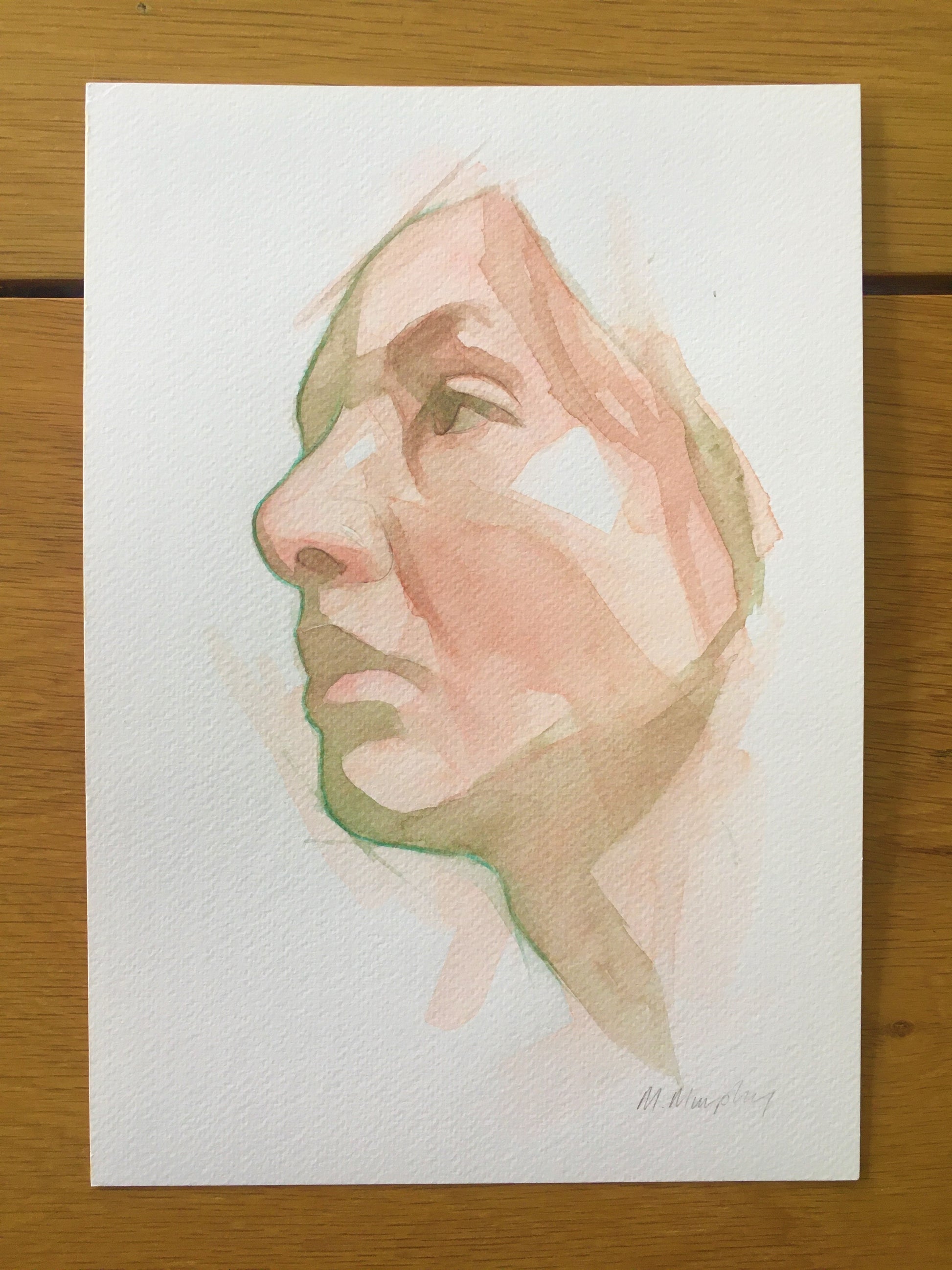 abstract watercolour portrait painting