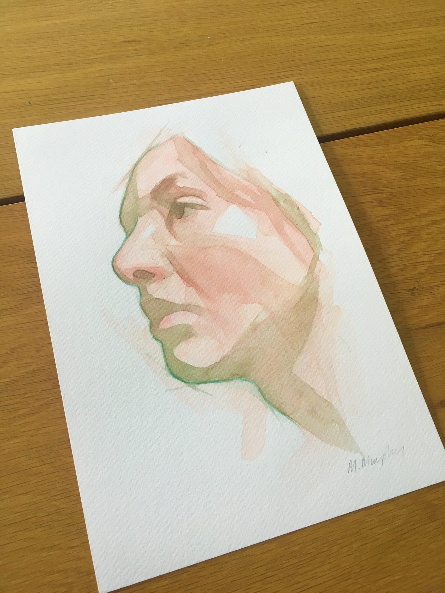 abstract watercolour portrait painting